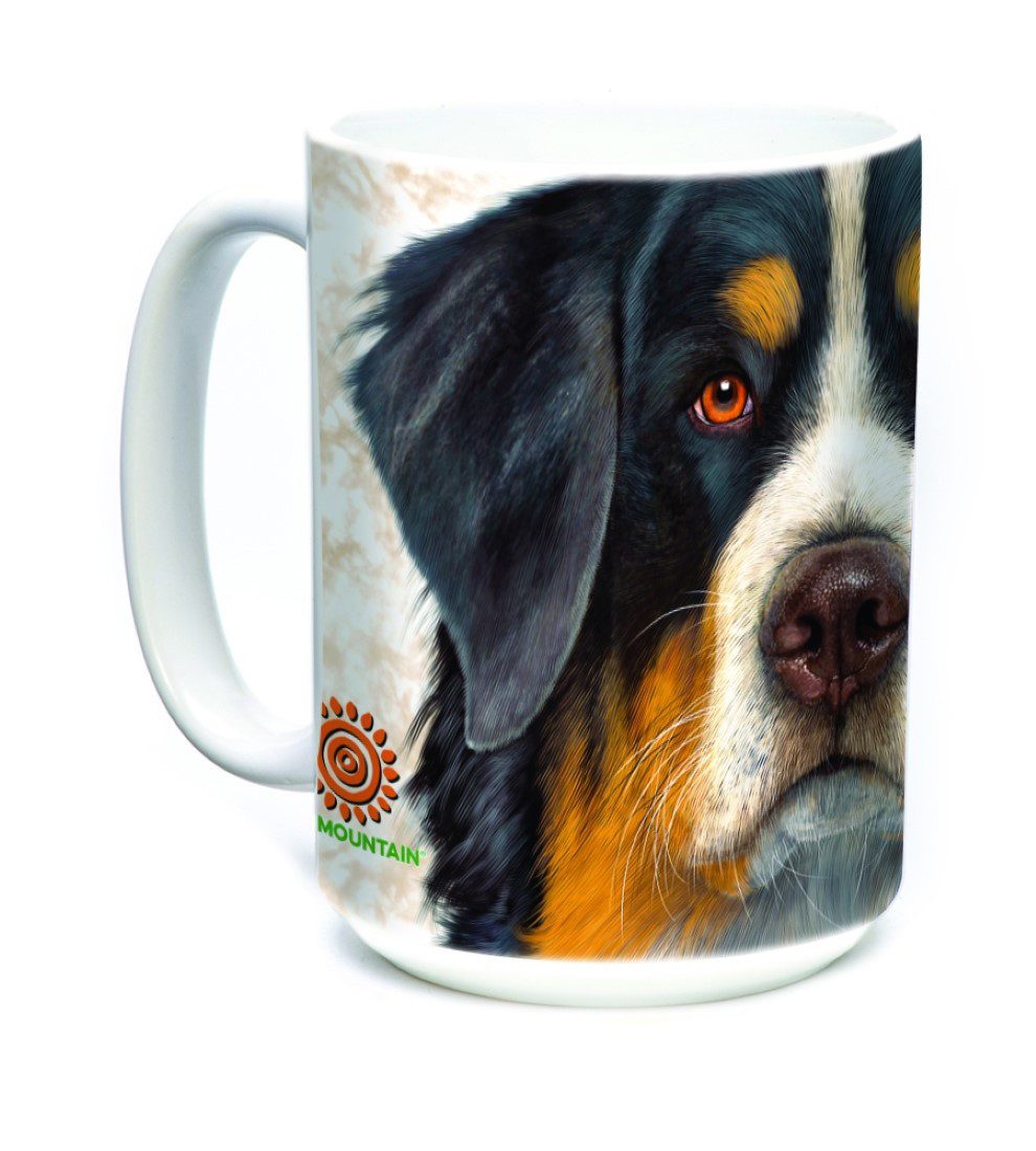 The Mountain Tasse Berner Sennenhund Kaffeetasse Teetasse Kakaotasse, Keramik, 443 ml, XXL-Tasse