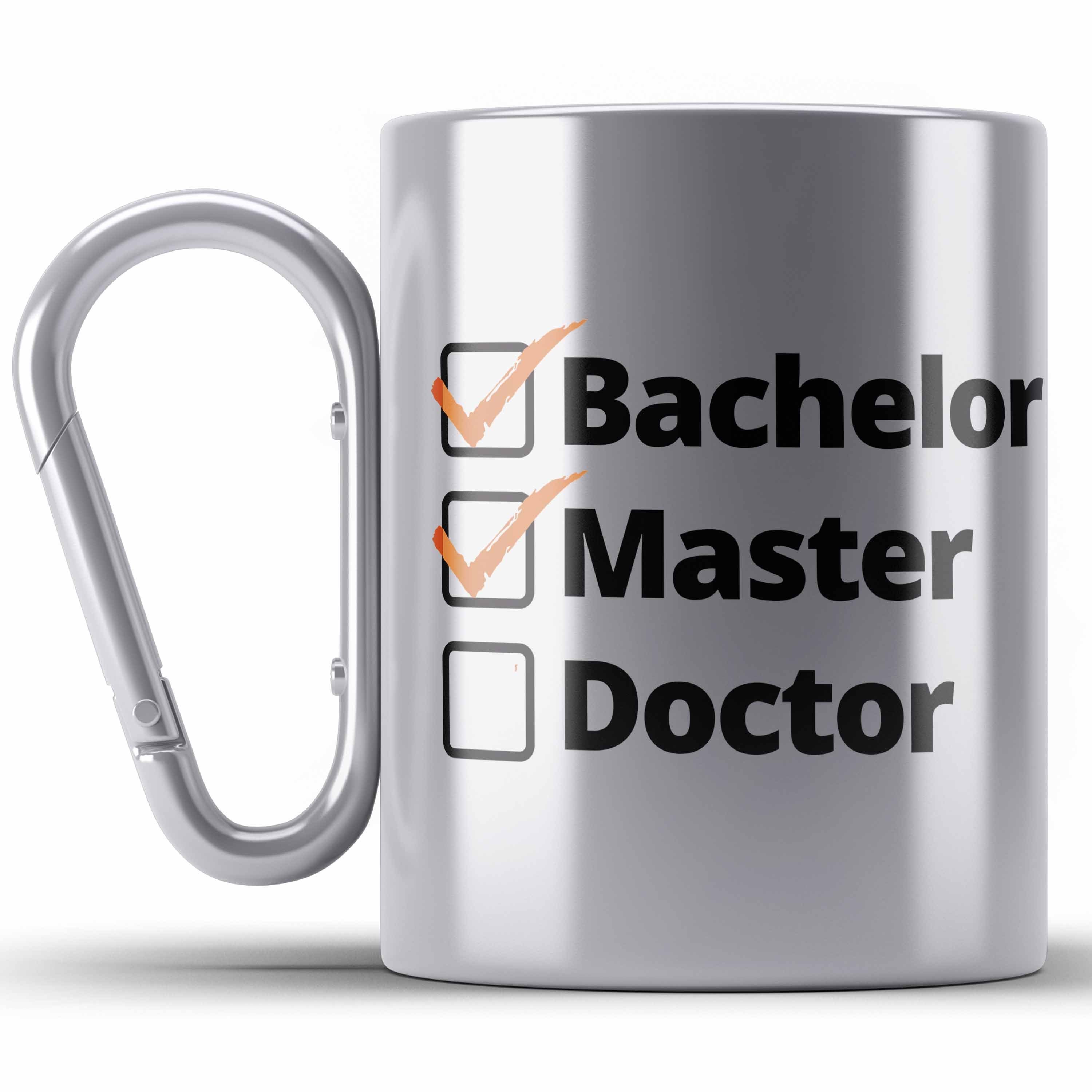 Trendation Thermotasse Bachelor Geschenk Abschluss Edelstahl Tasse Spruch Master Graduation B