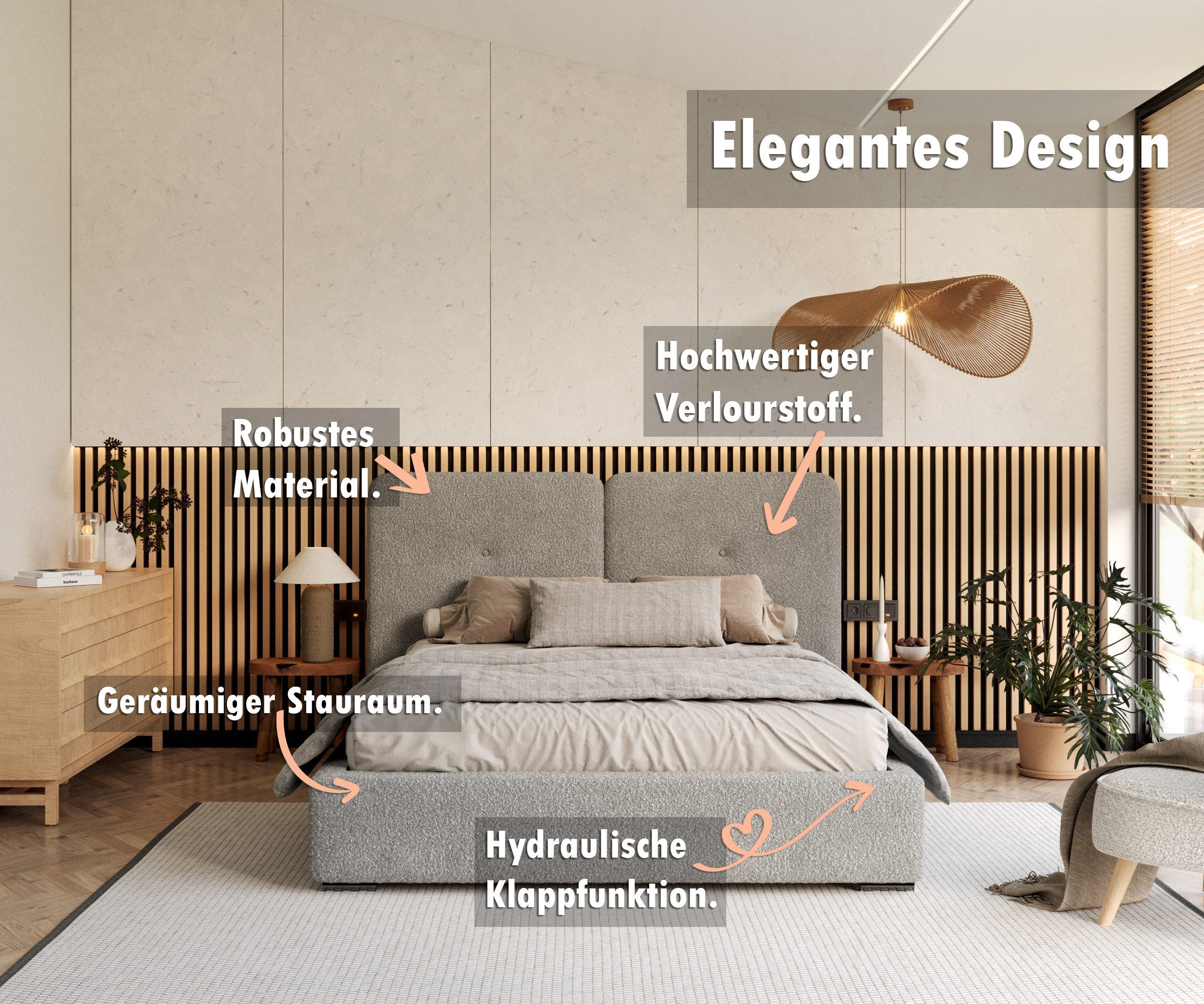 thematys Polsterbett Bettrahmen CLEO 90x200, 120x200, 140x200, 160x200, 180 günstig online kaufen