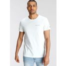 Bruno Banani T-Shirt schmal geschnitten, mit Print, Rundhalsausschnitt, aus Baumwolle