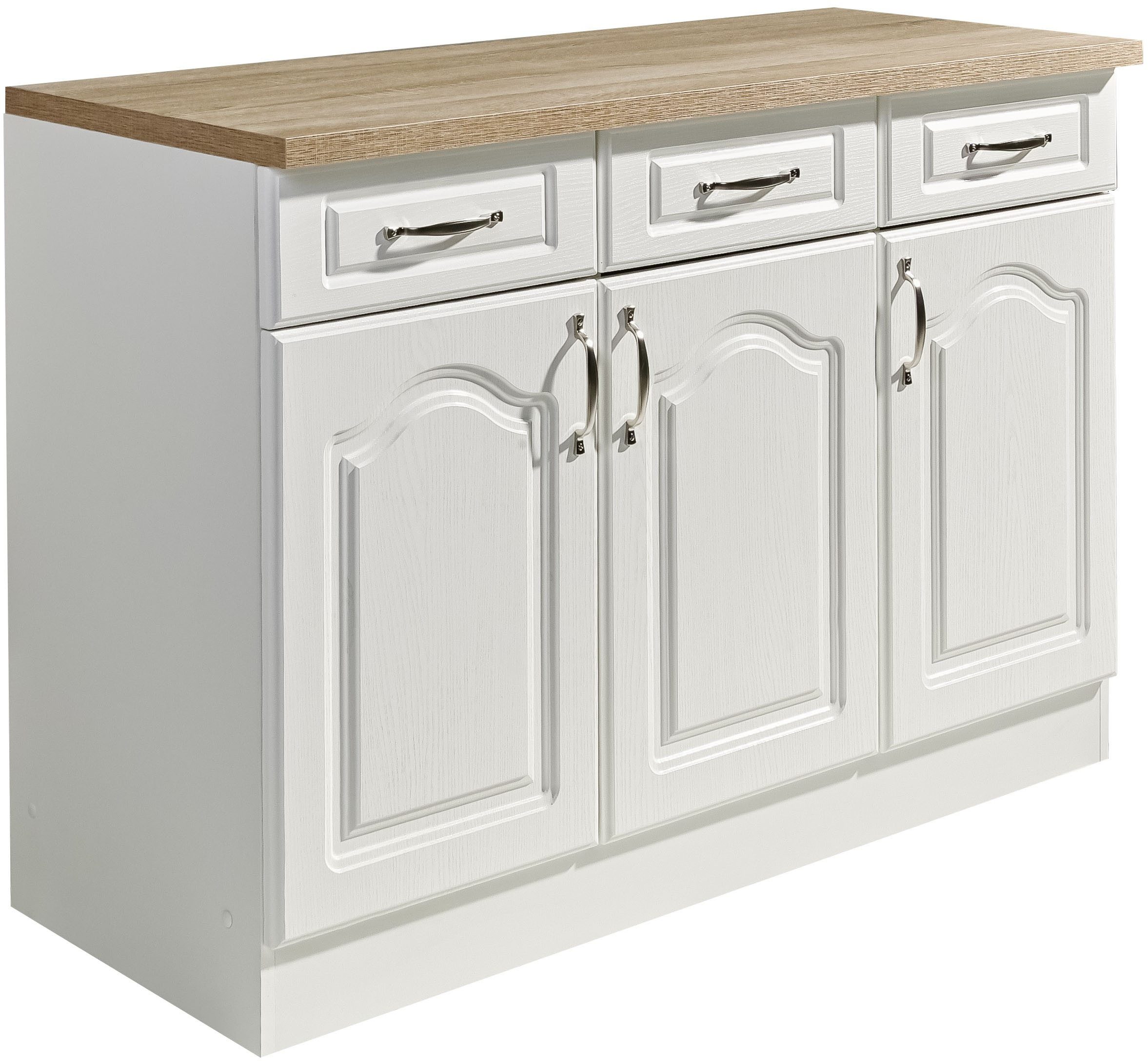 wiho Küchen Unterschrank Linz 120 cm breit, in Landhaus-Optik