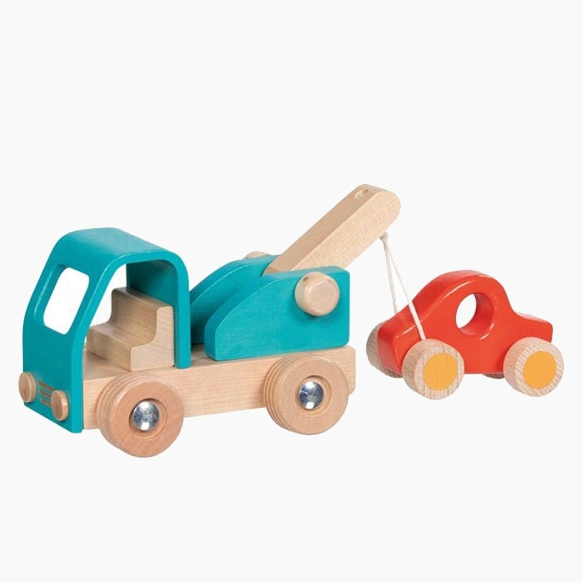 goki Spielzeug-Abschlepper Abschleppwagen Goki, (Packung, 1-tlg., set), das erste Holzfahrzeug etwas Besonderes