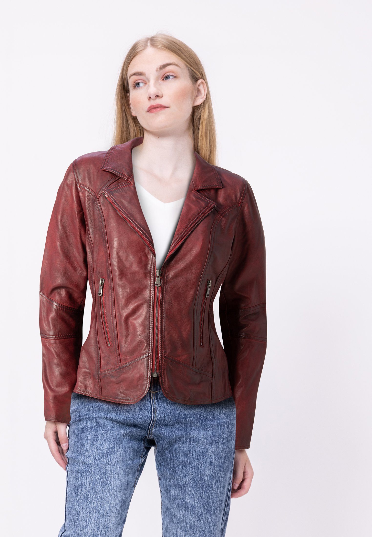 CBL Lederjacke MQ-43526 mit angesagtem Biker-Look