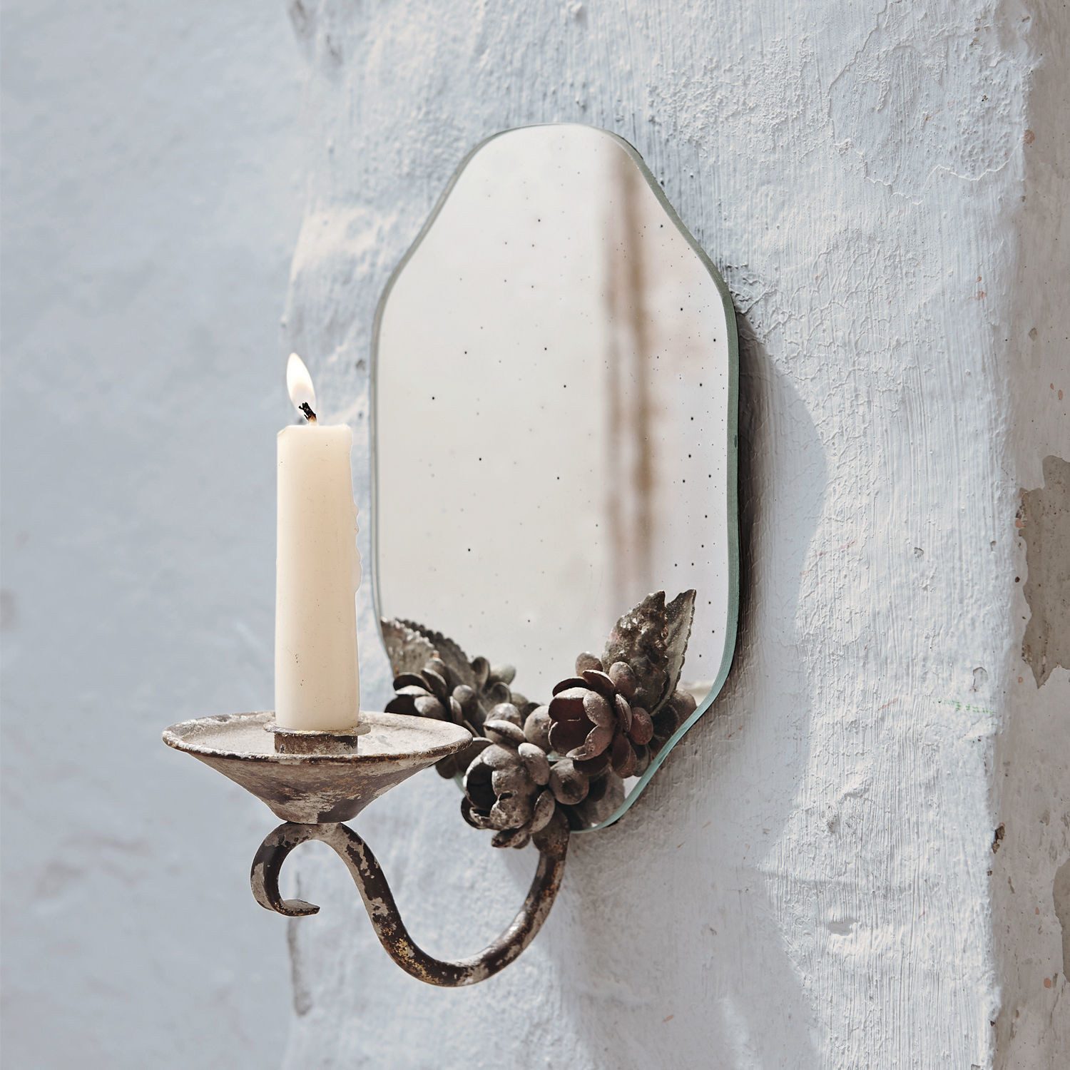 Mirabeau Kerzenständer Wandkerzenhalter Porcia antikgrau günstig online kaufen