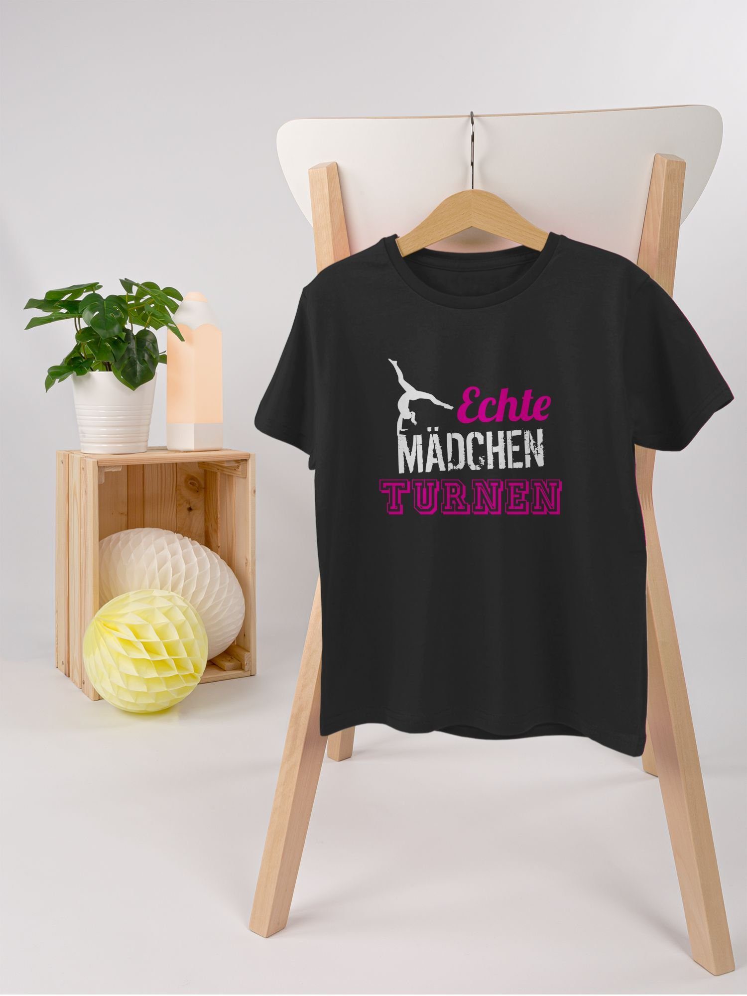Geschenk Schwarz Sport Turnerin 2 Mädchen Shirtracer - Echte Kleidung T-Shirt Kinder turnen