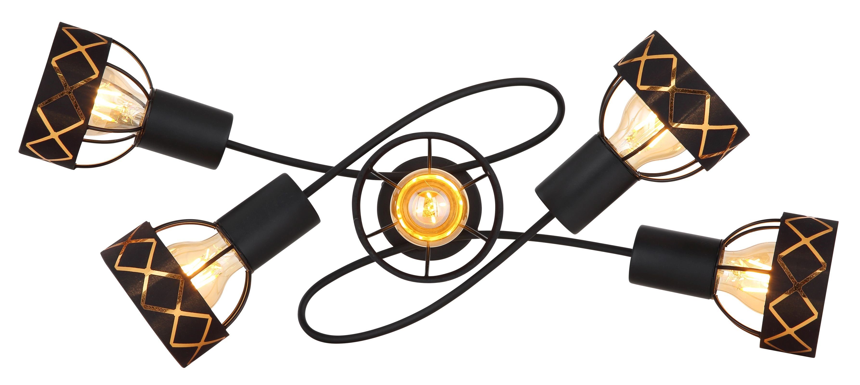 GLOBO Deckenleuchte Gold 3-flammig - Industrie Optik Für Wohnzimmer