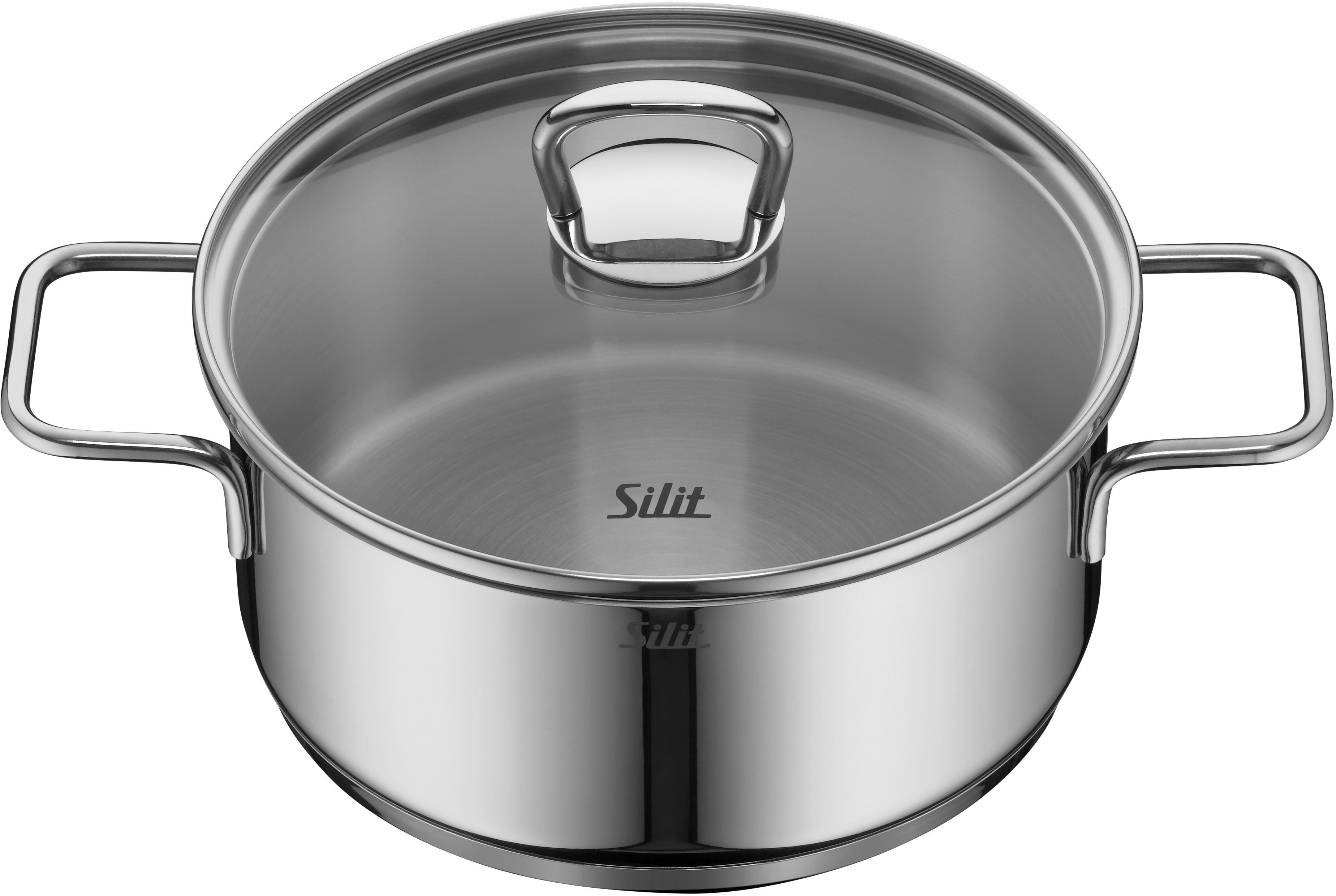 Silit Topf-Set Alicante, Edelstahl 18/10 (Set, 6-tlg), Silitherm-Allerhdboden, poliert, breiter Schüttrand
