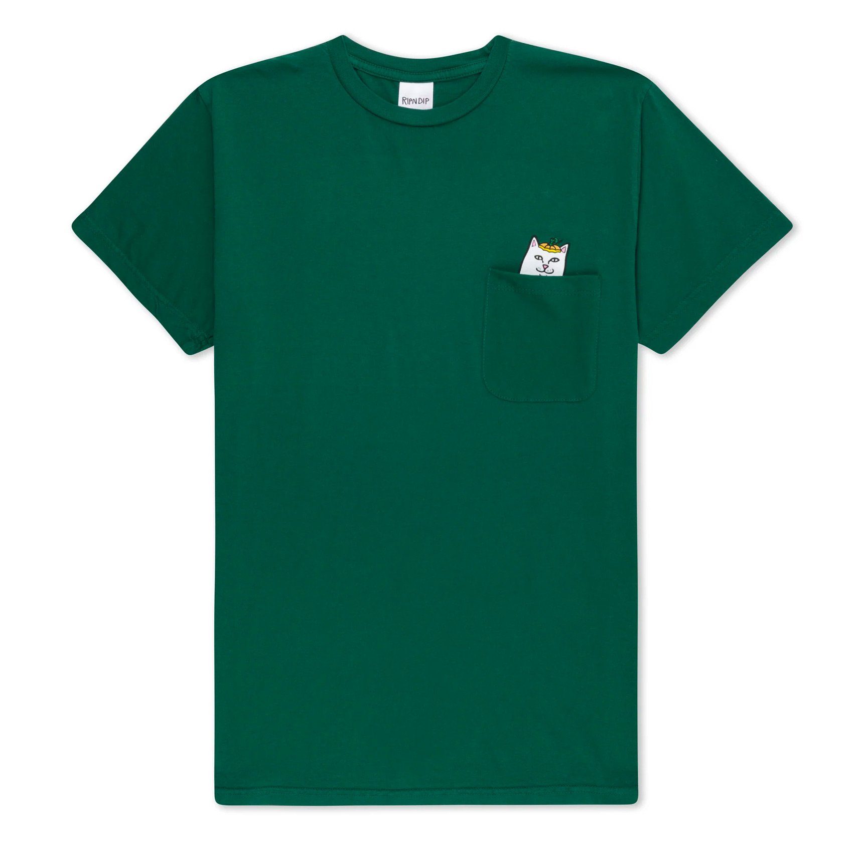 RIPNDIP T-Shirt Pumpkin Nerm Pocket - hunter green