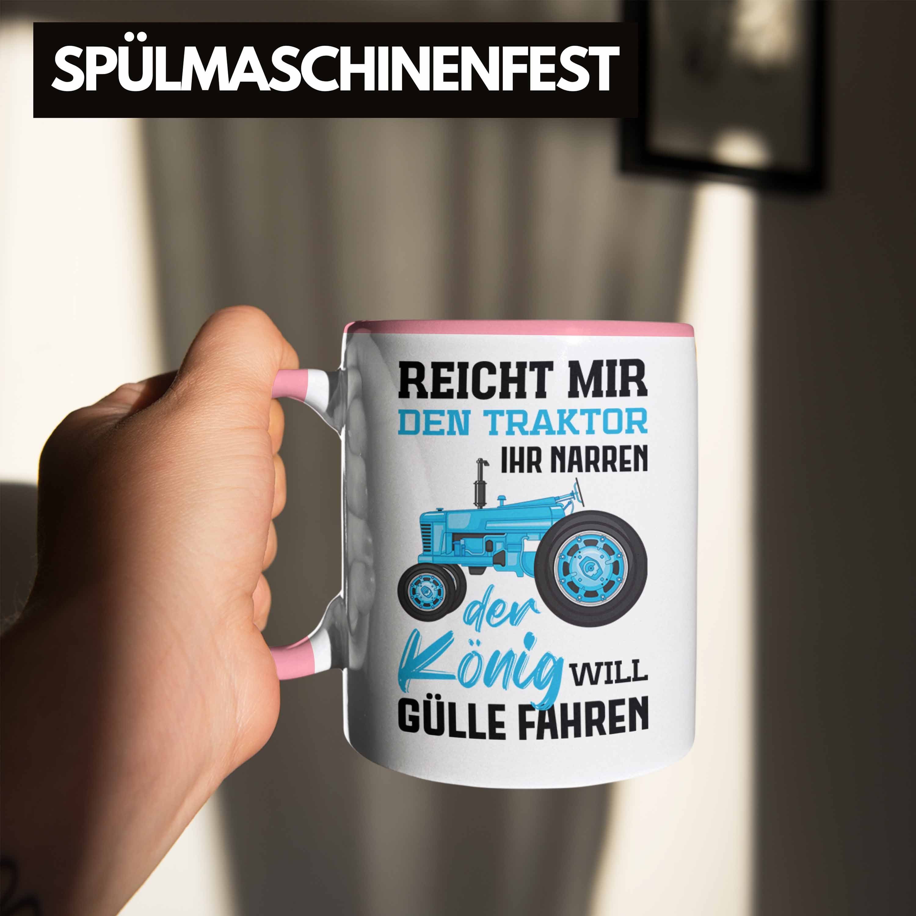 Geschenke Landwirtschaft für Landwirt Trendation Fahren Kaffeetasse Spruch Tasse Trendation - Traktor Rosa Gülle Männer Tasse Geschenk Spruch