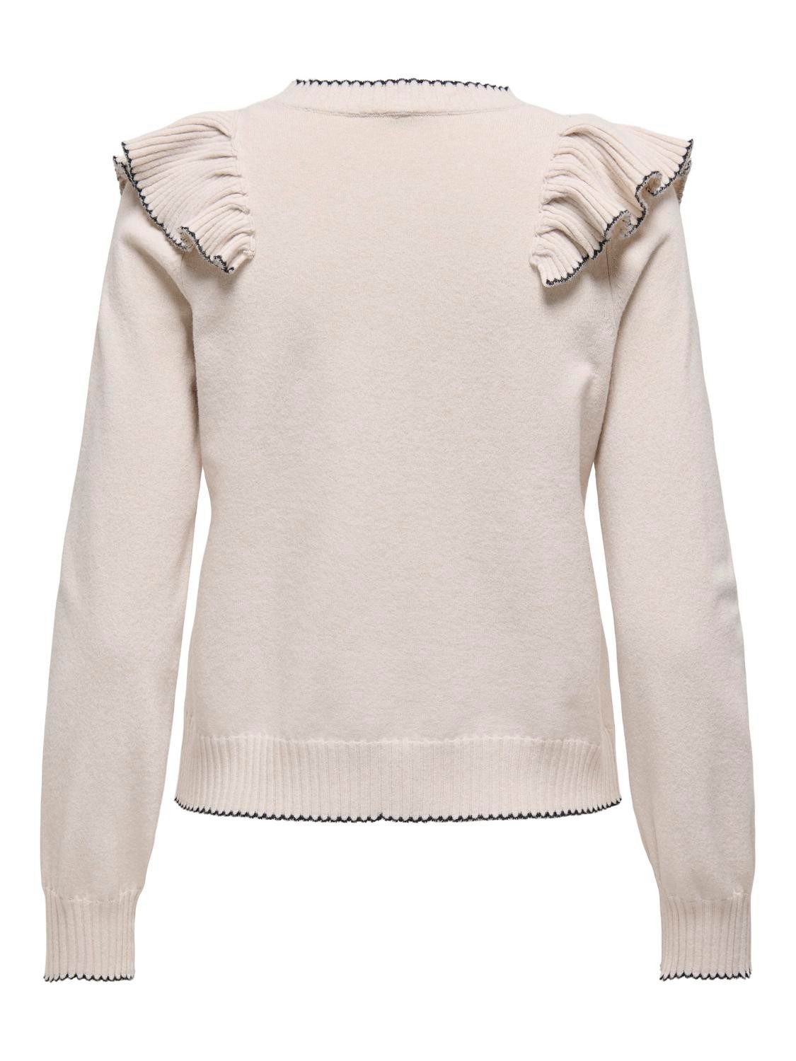 ONLY Strickpullover ONLAMA LIFE LS O-NECK RUFFLE CC KNT günstig online kaufen