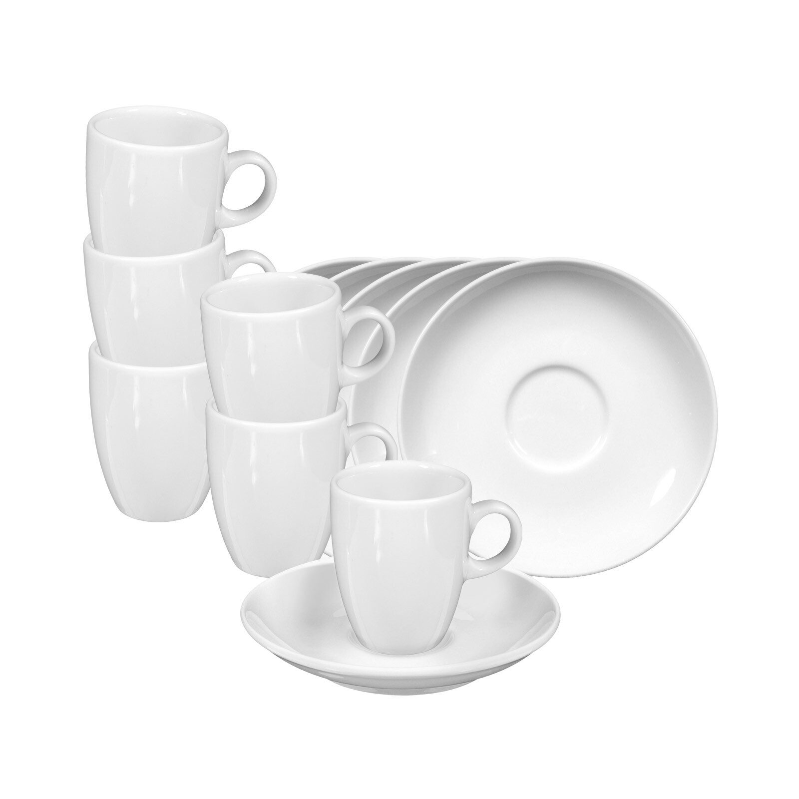 Seltmann Weiden Espressotasse VIP. Espressotassen mit Untertassen 90 ml 6er Set, 12-tlg., Porzellan