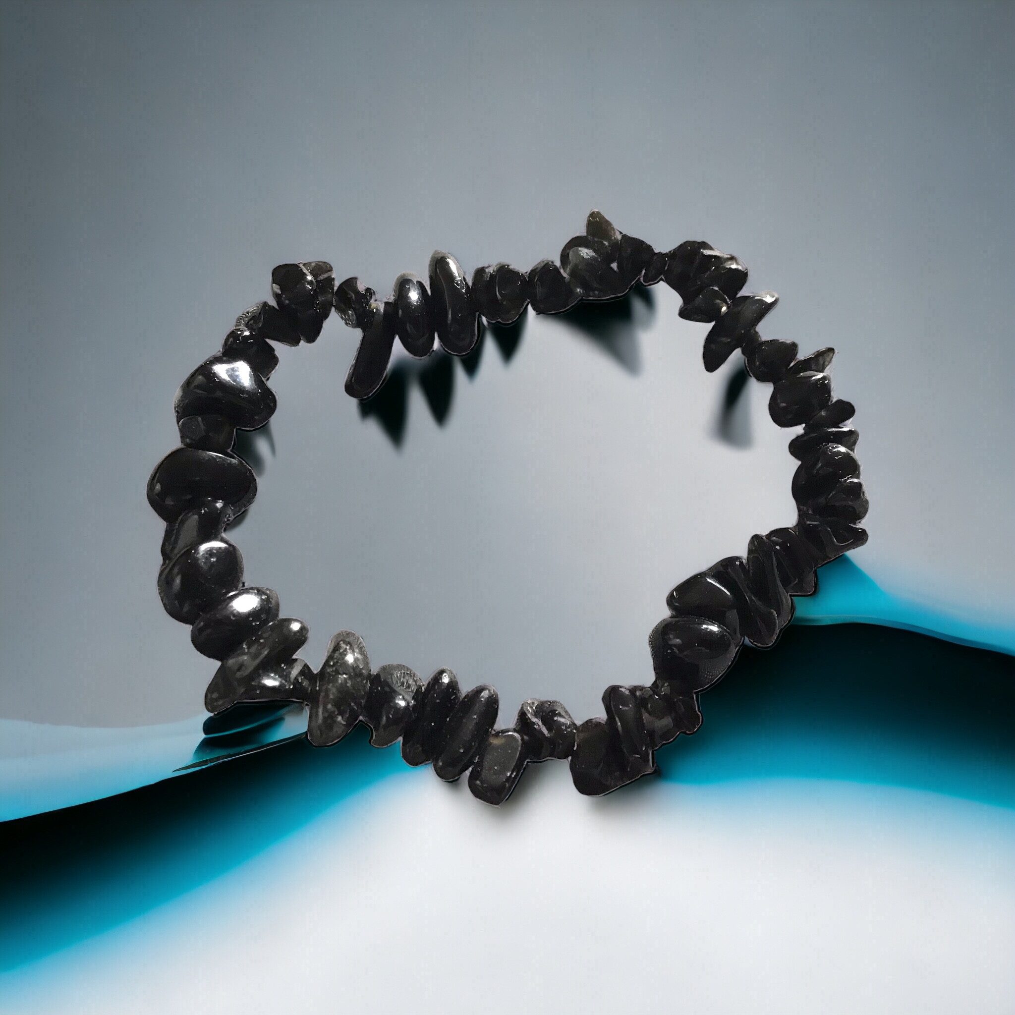 Steinfixx® Armband Turmalin (Schörl) Splitterarmband - Brasilien - starker Schutzstein (Heilstein, 1-tlg., 18 cm Umfang), 100 % echt, Handarbeit