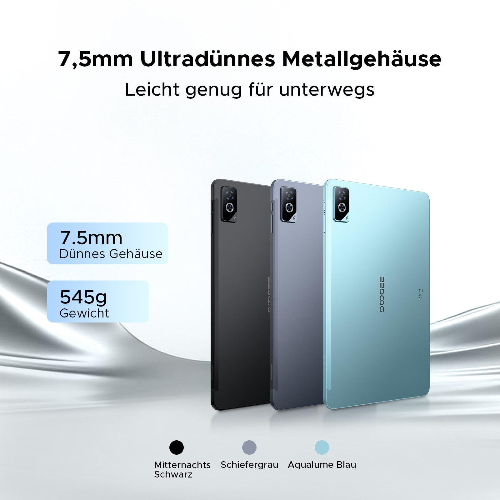 DOOGEE Tab G6 Pro 12'' Tablet mit Tastatur Android 16, 2.4K 90Hz, 128GB/2TB Tablet (12", 128 GB, Android 16, Wifi, Helio G100 Octa-Core, 9000mAh, 8GBRAM, Face ID/Gemini AI)