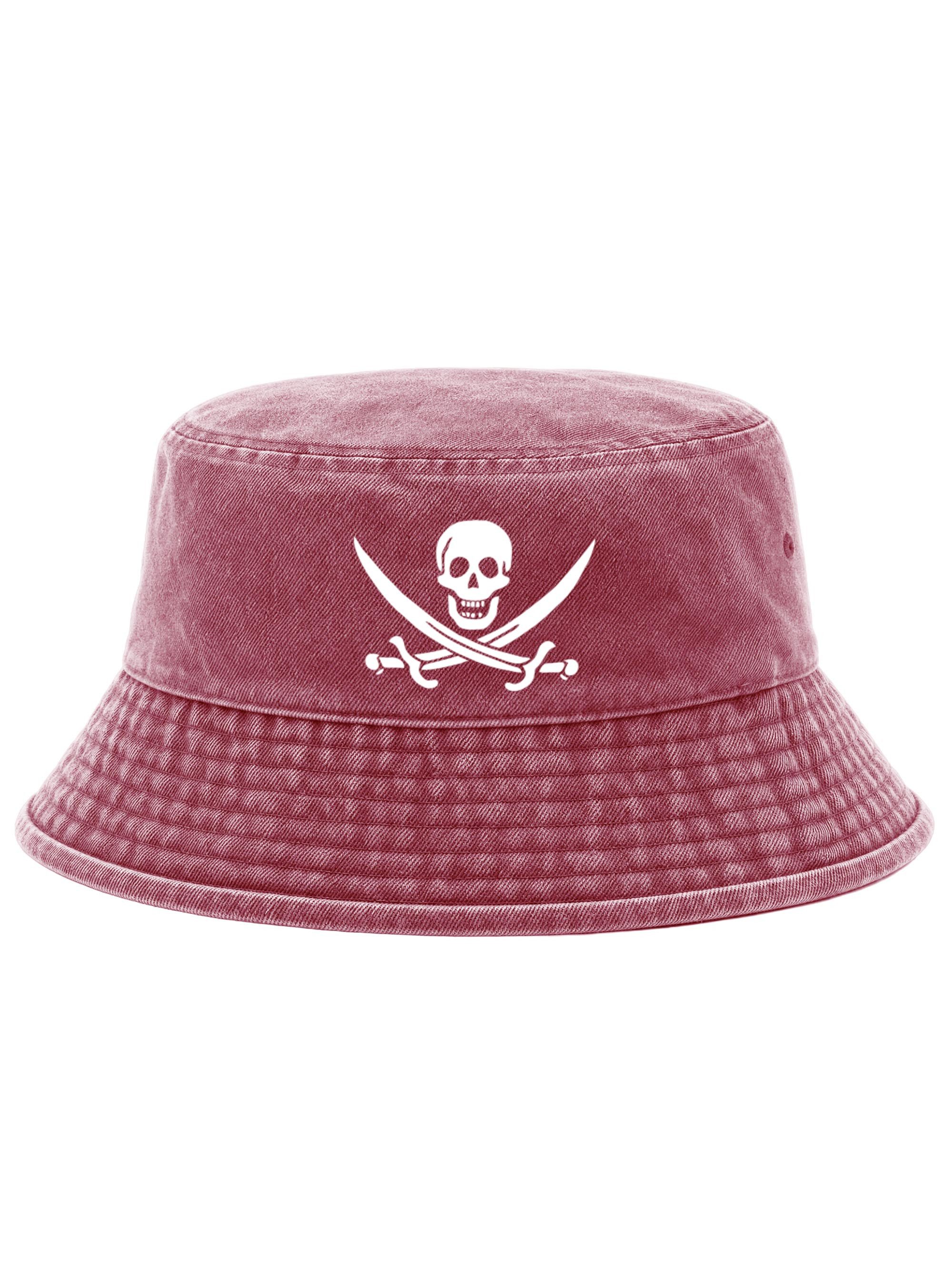 Neverless Fischerhut Anglerhut mit Print Pirate Baumwolle Bucket Hat Herren Damen