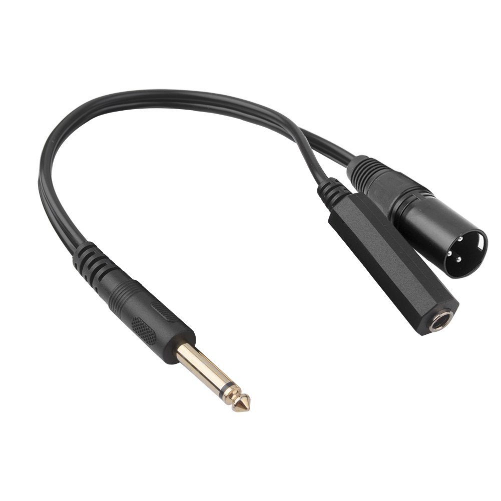 30cm 6,35mm Mikrofonstecker auf XLR-Stecker Y-Splitter Kabel Audio- & Video-Adapter