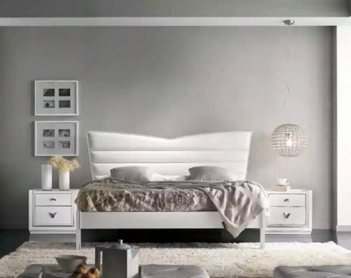Italy Bett (6-St., 2x Kommode Kommode, + JVmoebel in + Nachttische Bett Schlafzimmer-Set Nur Luxus Nachttische Set Möbel + Spiegel), 2x + Kleiderschrank Schlafzimmer Made