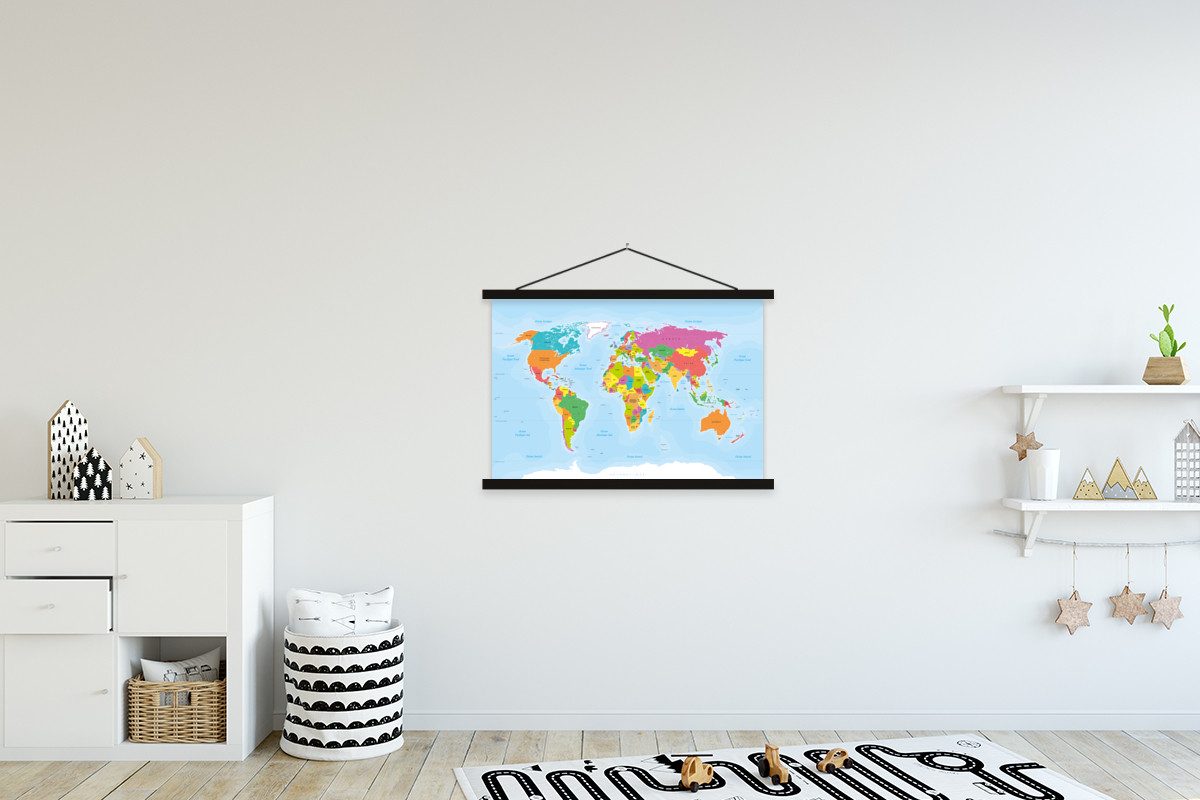 MuchoWow Poster Französische Weltkarte - Farben günstig online kaufen