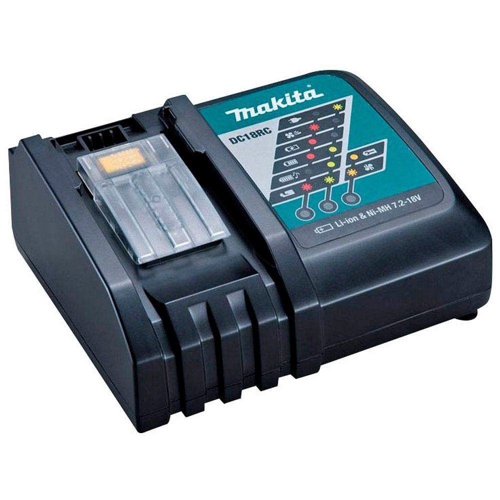 Makita DC18RC Akku Makita Ladegerät Schnelllade-Gerät (Ladegerät für BL1415N BL1430B BL1450 BL1815N BL1820B BL1830B BL1840B BL1850B BL1860B, geeignet für 14,4 bis 18V Makita Akkus)