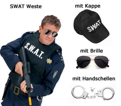 Scherzwelt Kostüm S. W. A. T. Weste - Männerweste - SWAT - Undercover Polizei Set mit Zubehör