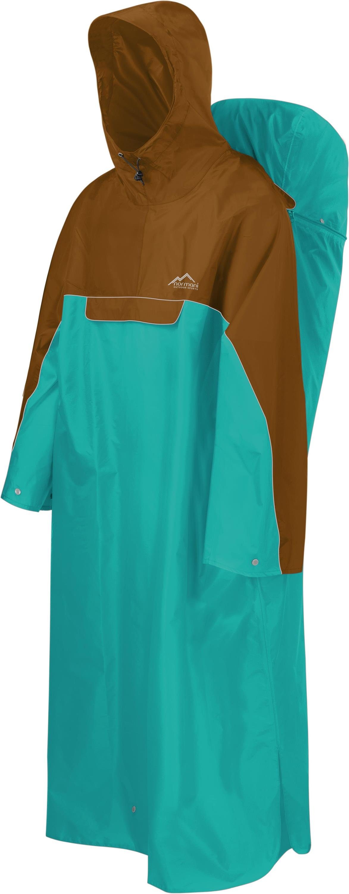 normani Regenponcho Regenponcho Tutunendo mit Rucksackfunktion - Wassersäule: 12.000 mm - Extra ...