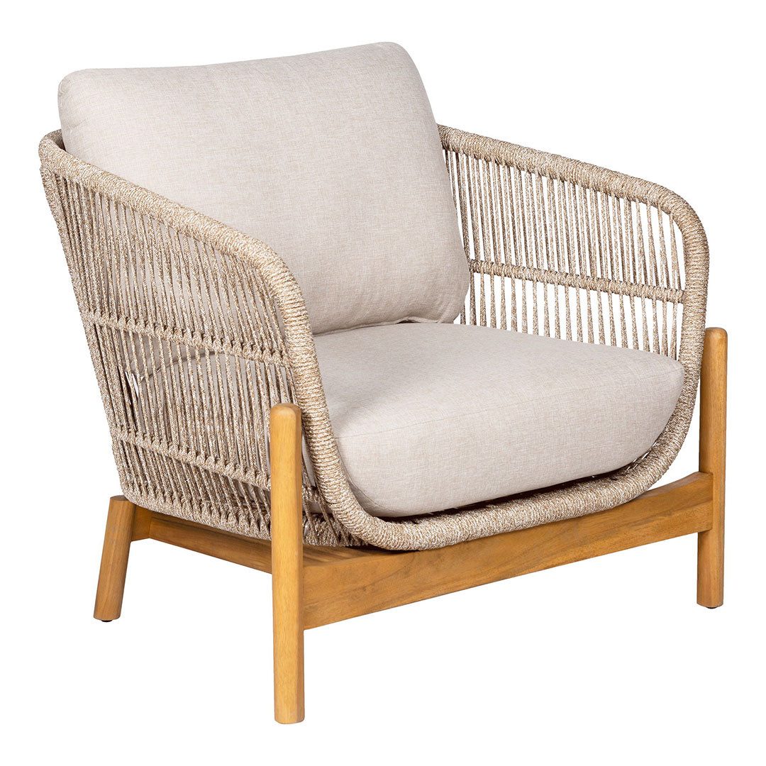 House Nordic Gartenlounge-Sessel Terracina Lounge-Stuhl inkl. Kissen braun, beige.
