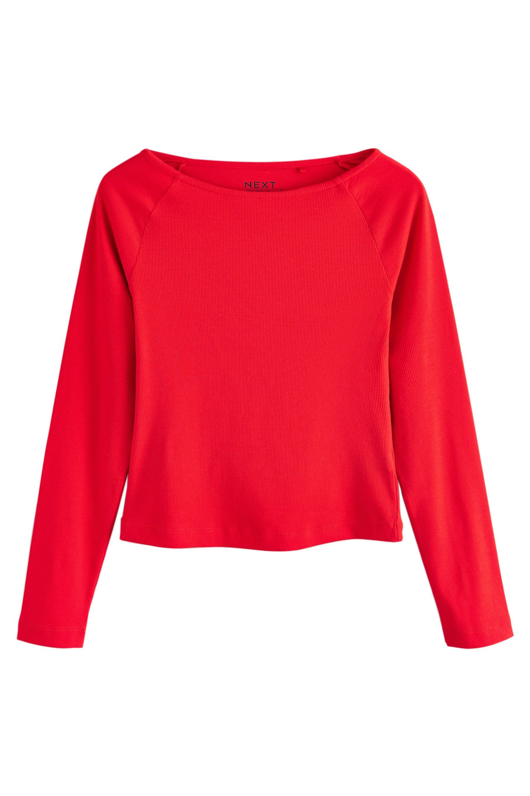 Next Blusenshirt Langarmoberteil mit offenem U-Boot-Ausschnitt günstig online kaufen