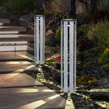 etc-shop LED Gartenleuchte, LED-Leuchtmittel fest verbaut, Warmweiß, Solar Gartenlampe für Außen Solarleuchten für den Balkon