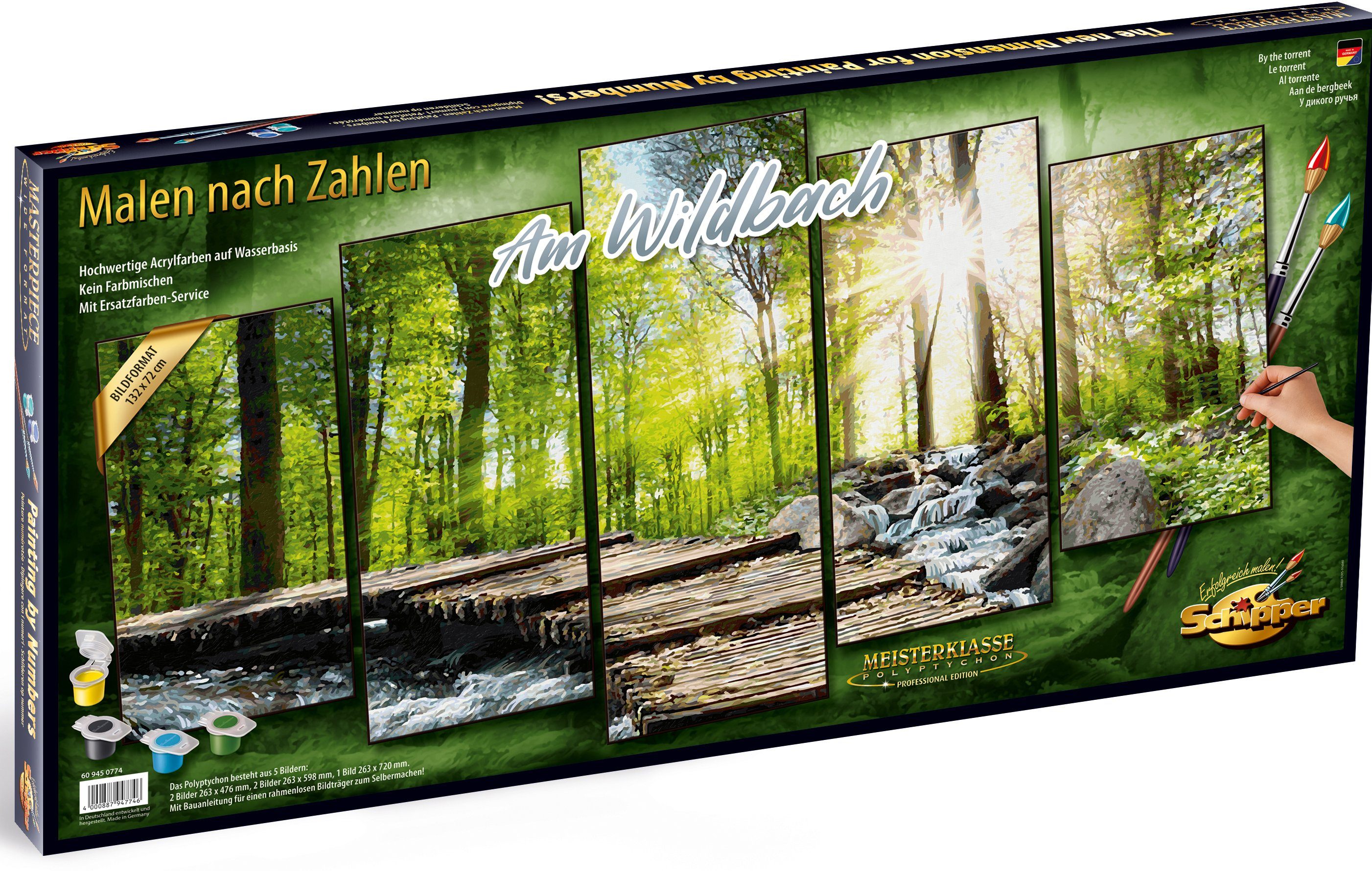 Schipper Malen nach Zahlen Meisterklasse Polyptychon - Am Wildbach, Made in Germany