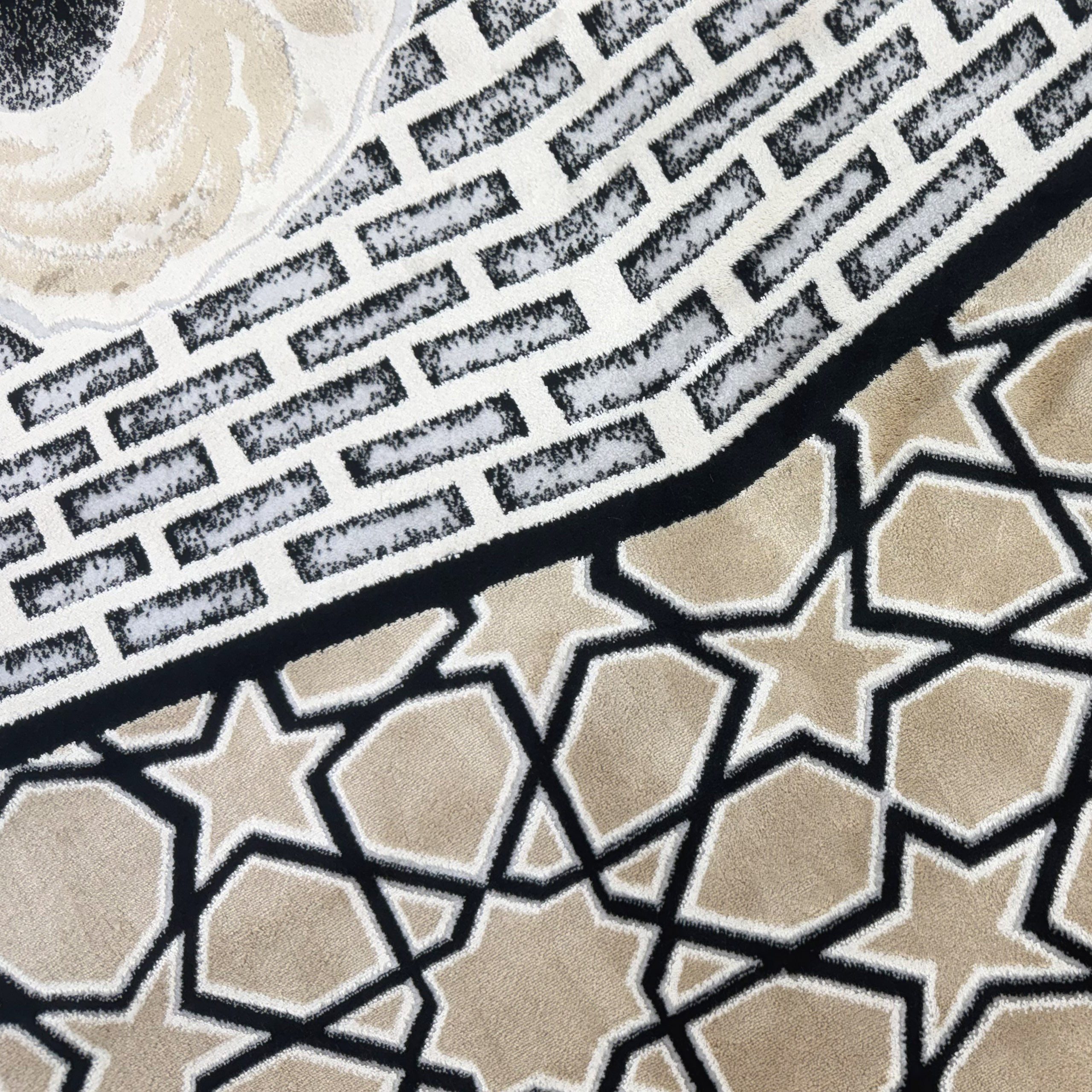 Carpetia Teppich Moderner Gebetsteppich mit Kaaba-Motiv und geometrischem Design, rechteckig