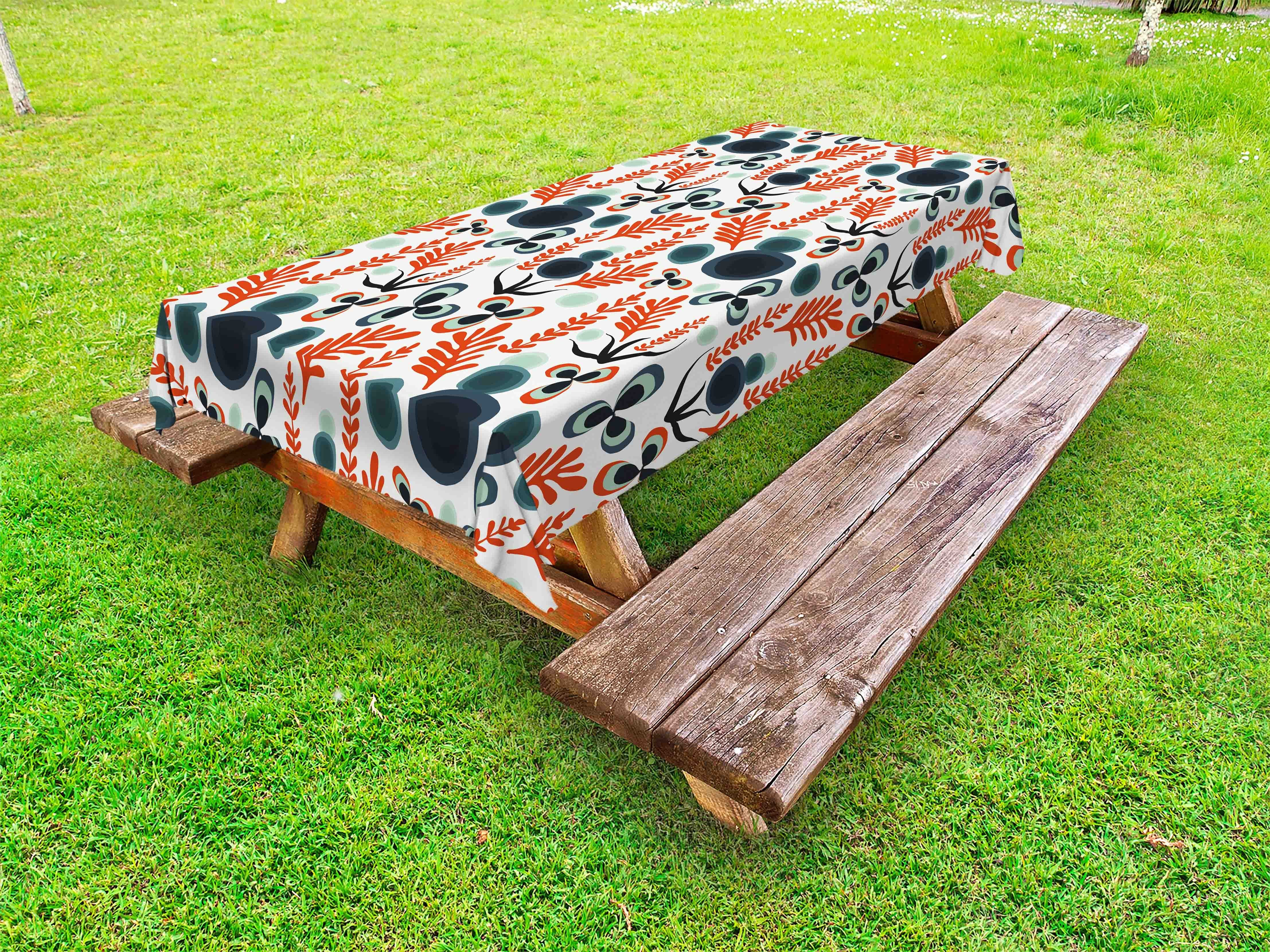 Abakuhaus Tischdecke dekorative waschbare Picknick-Tischdecke, Abstrakt Quirky Moderne Gartenkunst