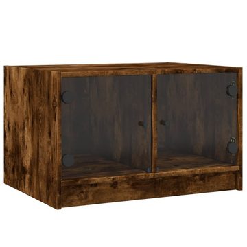 vidaXL Esstisch Couchtisch mit Glastüren Räuchereiche 68x50x42 cm Beistelltisch