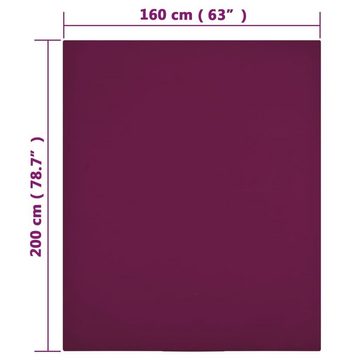 Tagesdecke Spannbettlaken 2 Stk. Jersey Bordeauxrot 160x200 cm Baumwolle, vidaXL