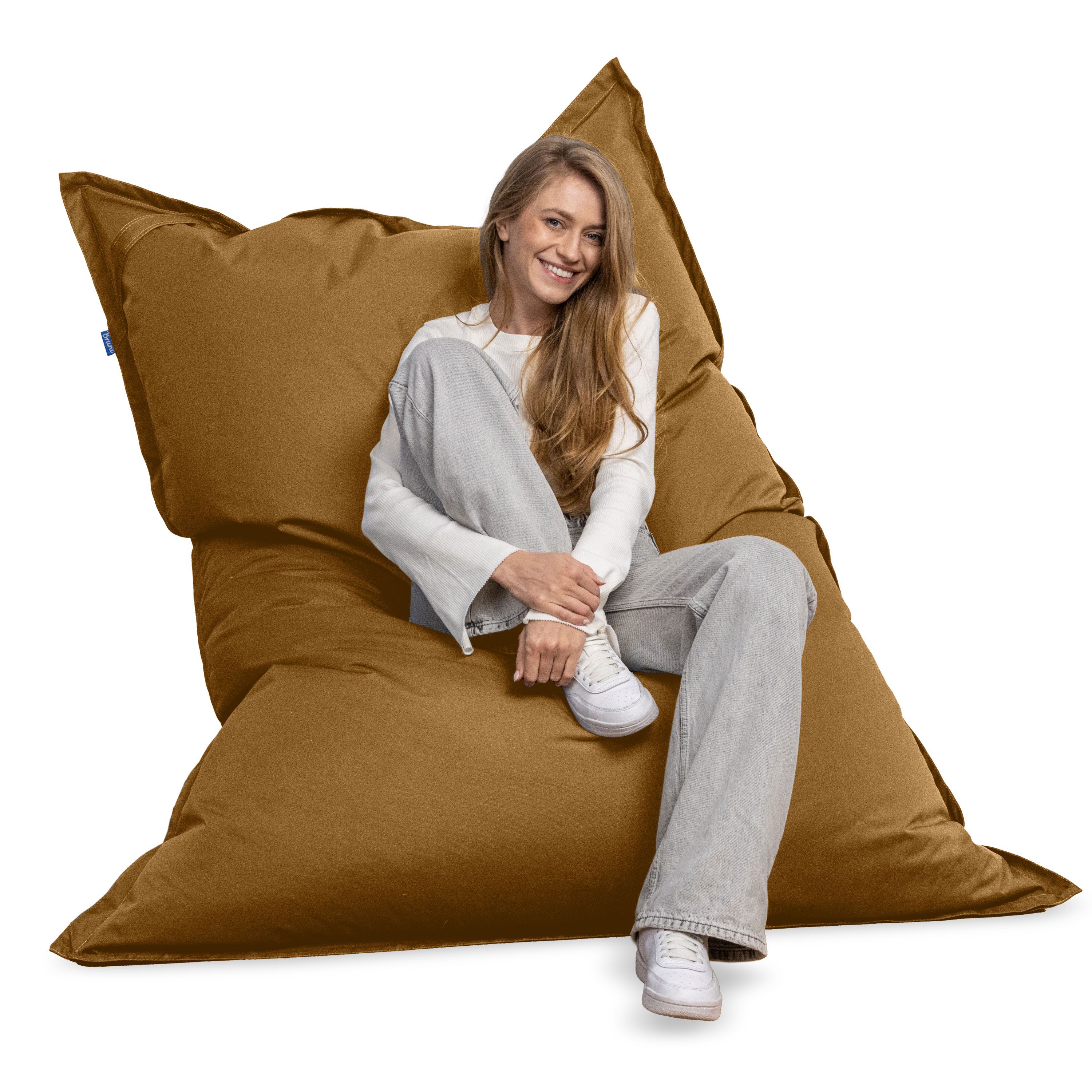 Bruni Sitzsack Caree 140x180 cm - rechteckiger XXL-Bean Bag, Riesiger Indoor- und Outdoor-Sitzsack aus Bayern, gemütlich & robust
