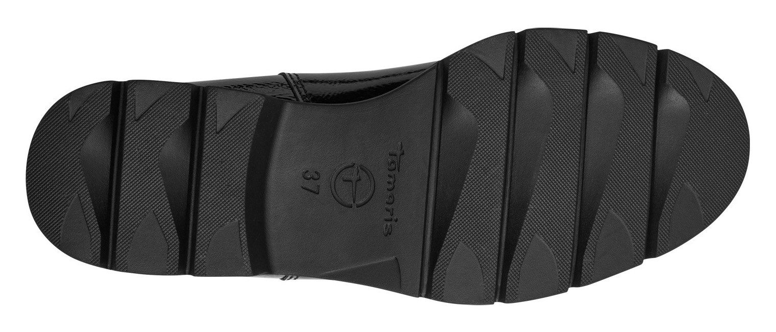 Tamaris Chelseaboots, Blockabsatz, Stiefelette, Businessschuh, Schlupfboots, T-Logoprägung