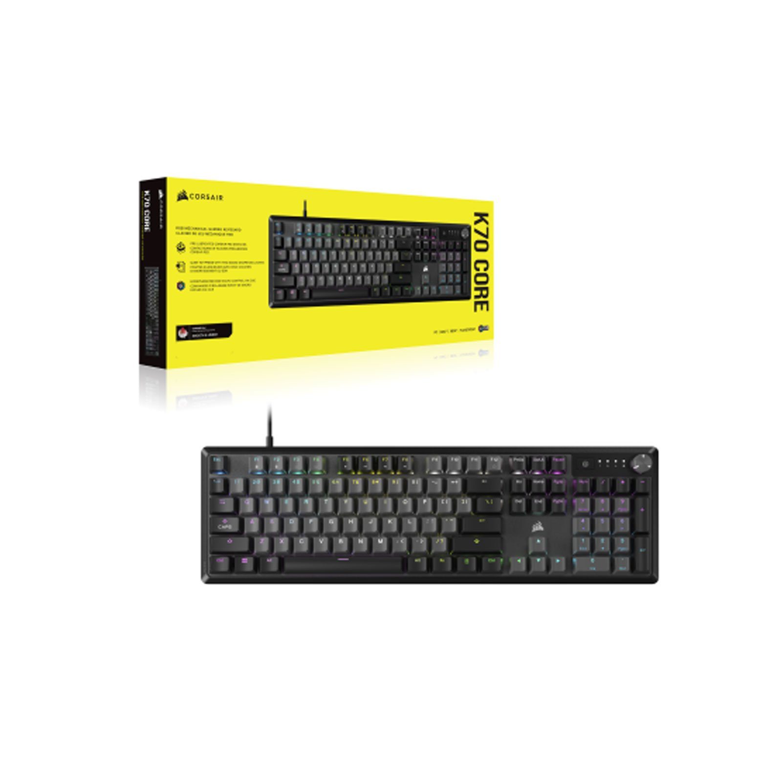 Corsair K70 PC-Tastatur (Tatenschalter, Aluminium-Oberseite, Multifunktionsdrehknopf)