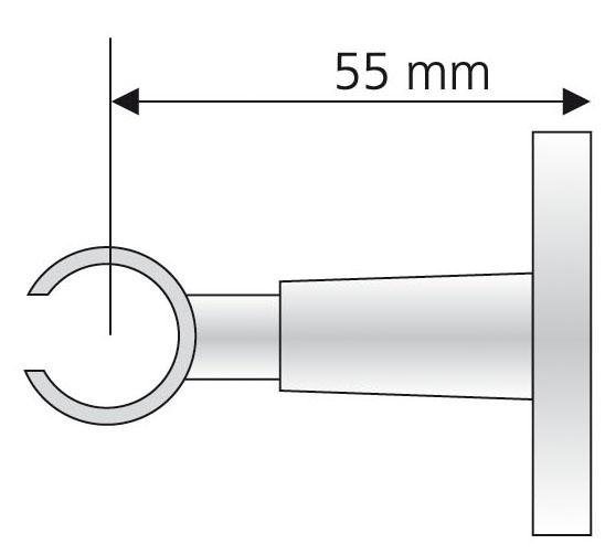 Deckenträger für Gardinenstangen, Liedeco, Gardinenstangen, (1-St), für  Gardinenstangen Ø 16 mm, Deckenträger, Träger 5,5 cm, 1-läufig