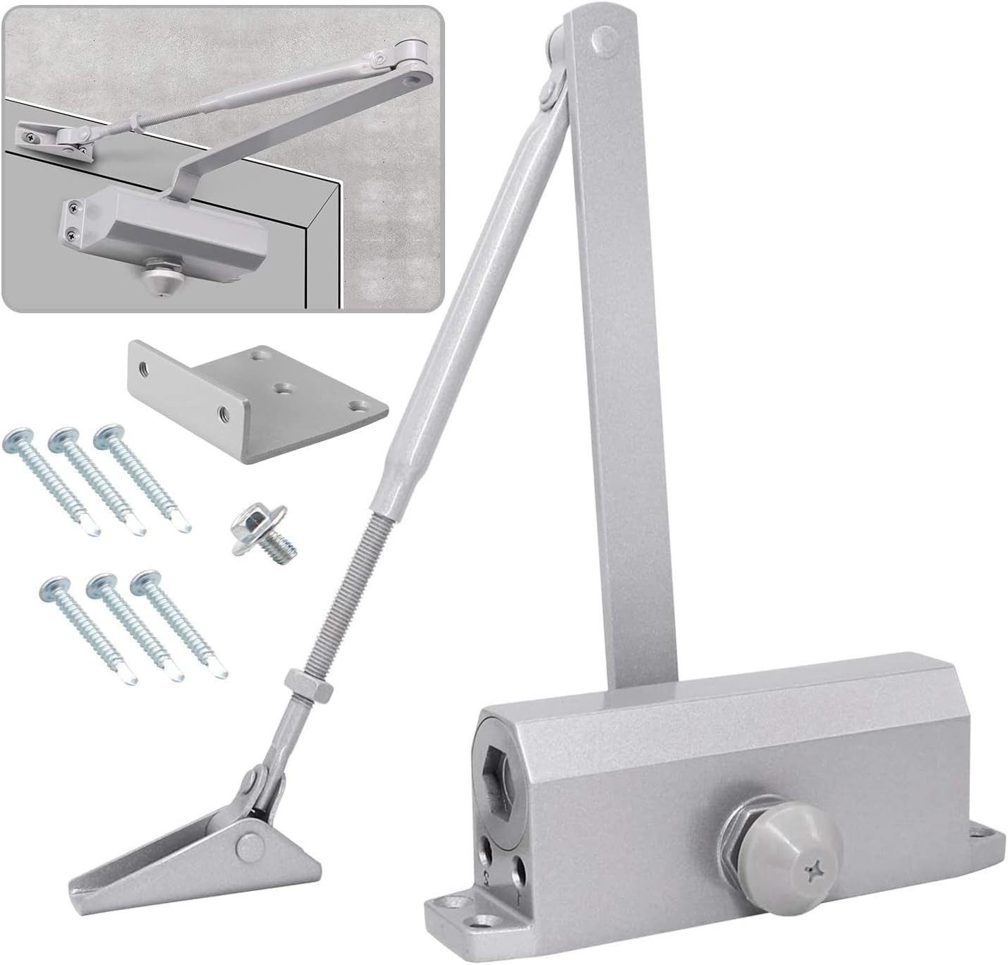 BlingBin Türschließer Automatischer Türschließer mit Feststellfunktion Gewicht 25-45kg, 1pcs, (1er Set, 1-tlg., für Türen 25-45 kg), für Feuerschutztüren Gewerbliche und Private Zuhause
