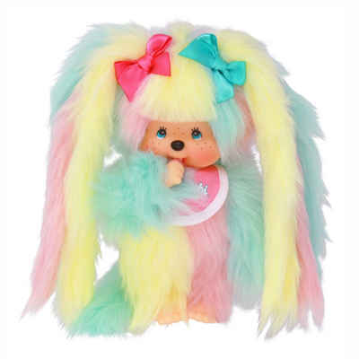 Monchhichi Plüschfigur Mädchen mit buntem Fell & Zöpfen 20 cm Monchhichi Puppe Fashion