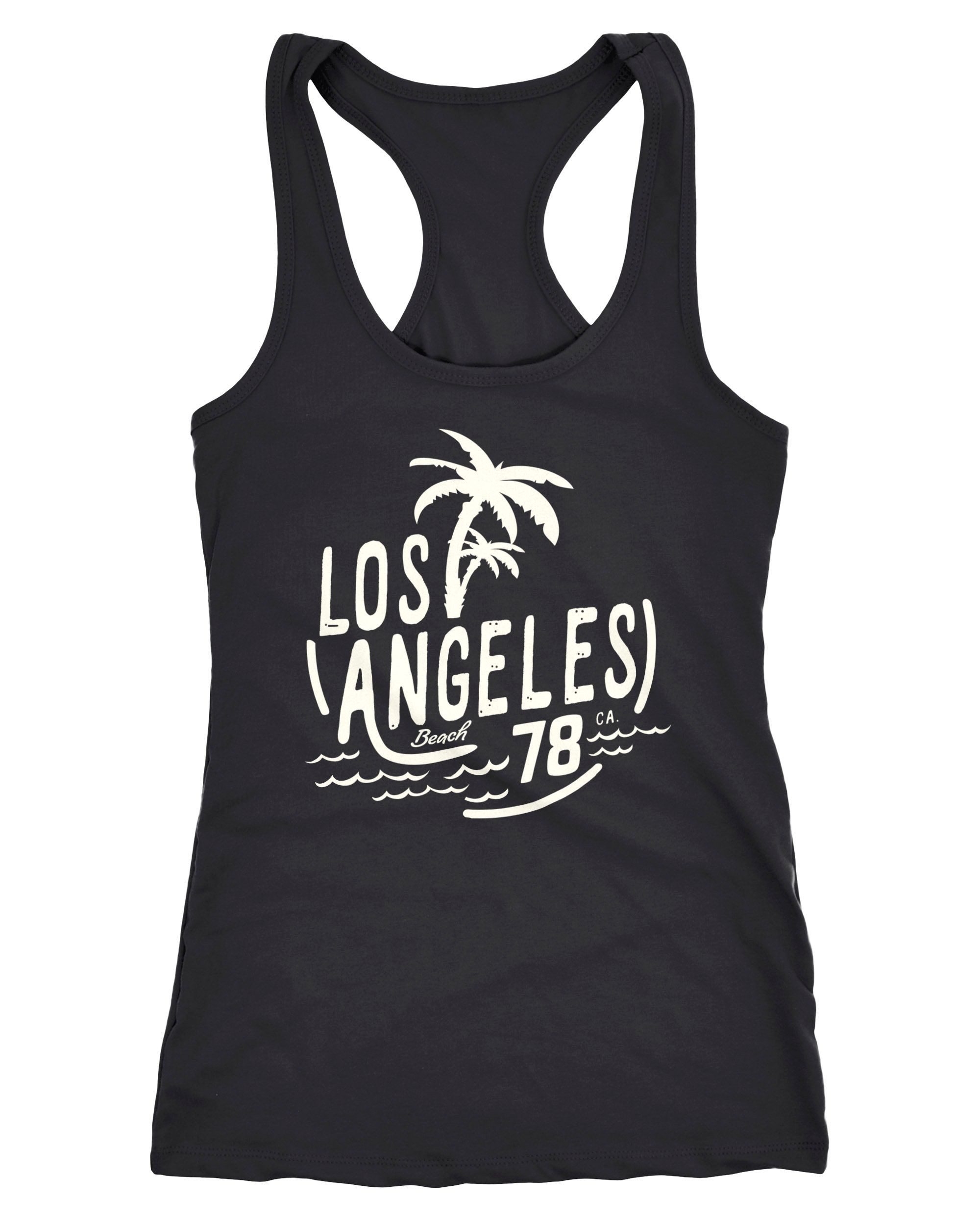 Tanktop Damen Tank-Top Shirt Los Angeles Beach Surf Aufdruck Racerback