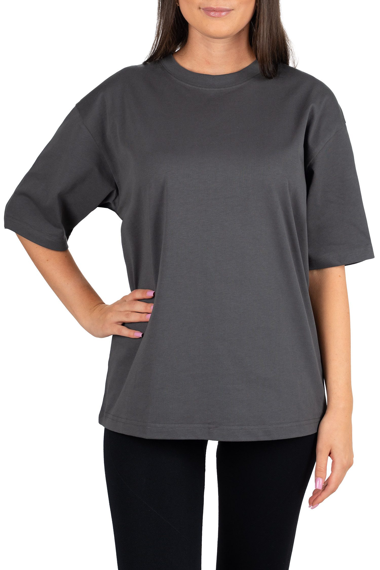 Reichstadt Oversize-Shirt Damen Oversized Kurzarmshirt 25RSW070 in kräftige günstig online kaufen