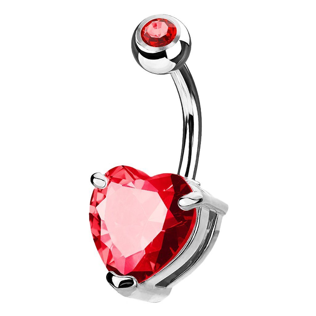Taffstyle Bauchnabelpiercing Piercing Schmuck Banane Stecker Herz Strass Kristall (Herzförmiger Kristall hautfreundlich und elegant), Bauchpiercing Banane Bauch Gebogen Herz Strass Kristall Steinen