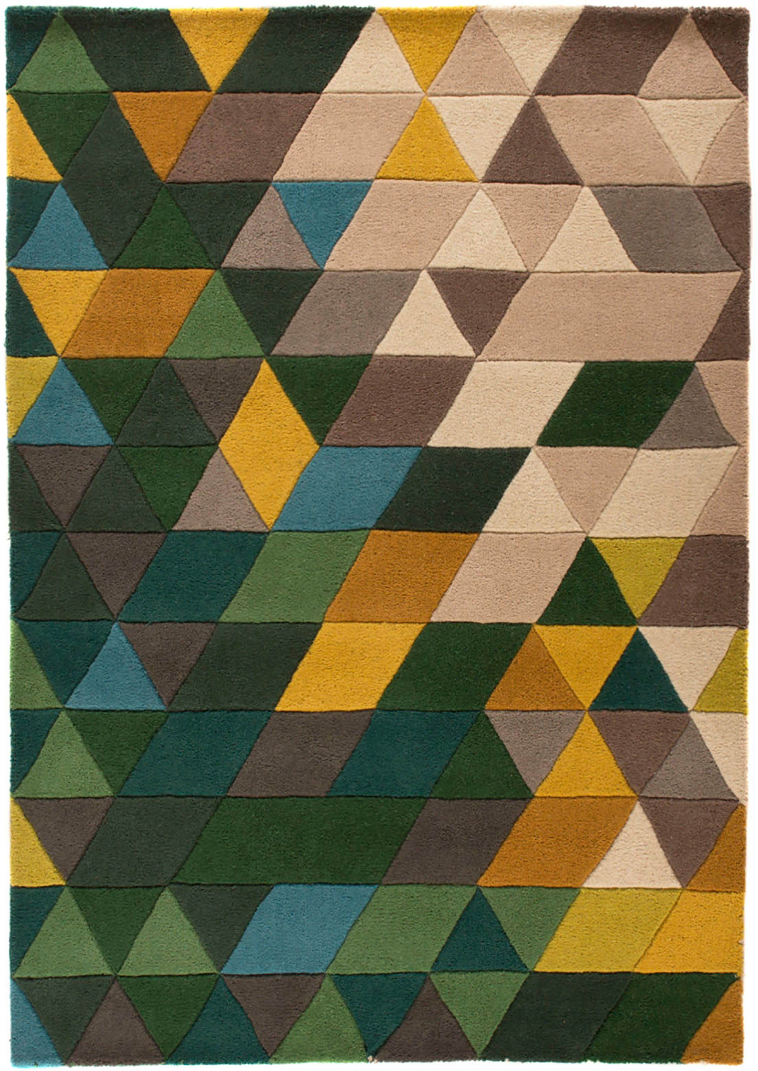 FLAIR RUGS Wollteppich Prism, modern & geometrisch, rechteckig, Höhe: 10 mm günstig online kaufen