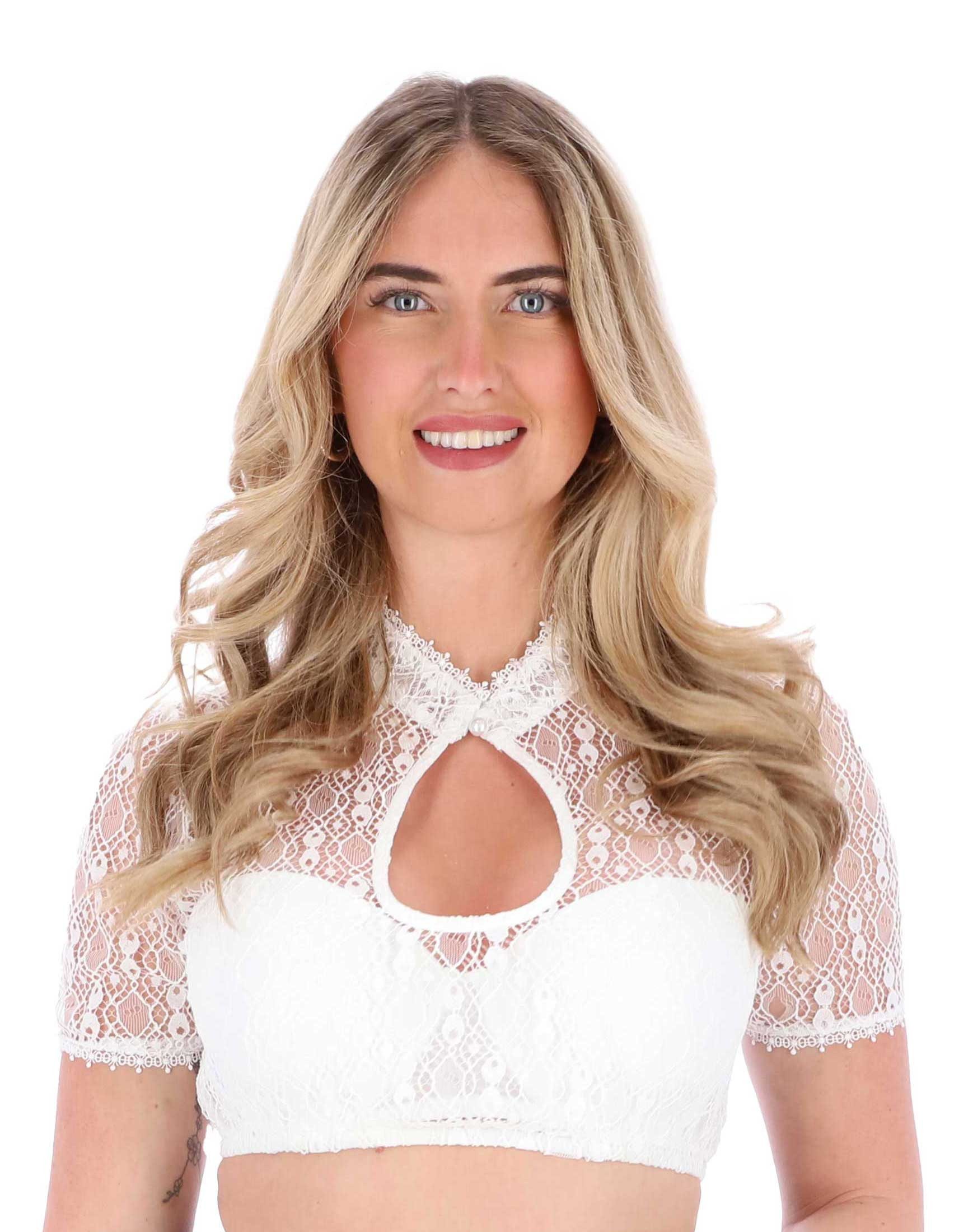 Steigenhöfer Manufaktur Dirndlbluse - MARIE - Dirndl Bluse Damen mit Perle günstig online kaufen