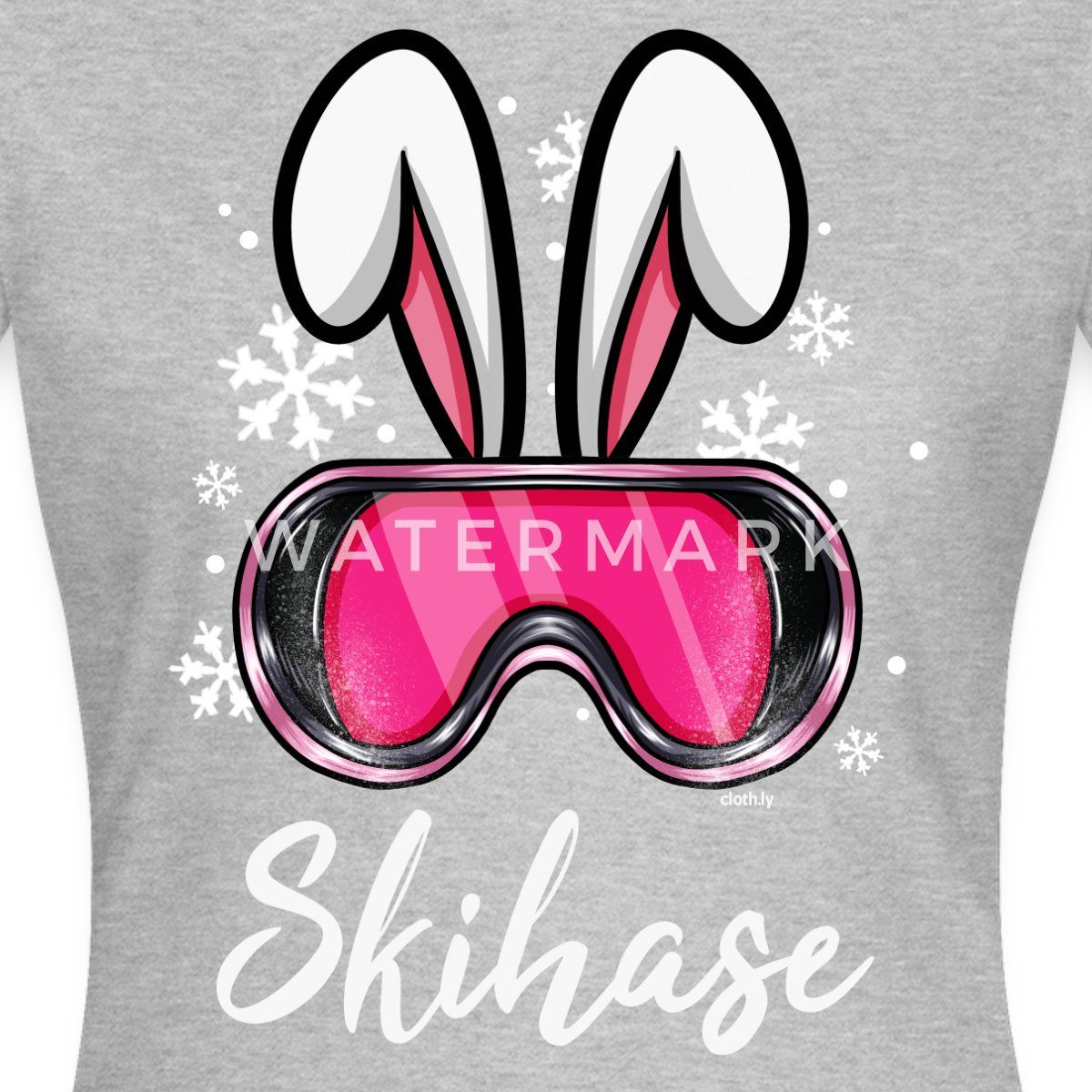 T-Shirt Schneehase Skibrillen Design Frauen T-Shirt