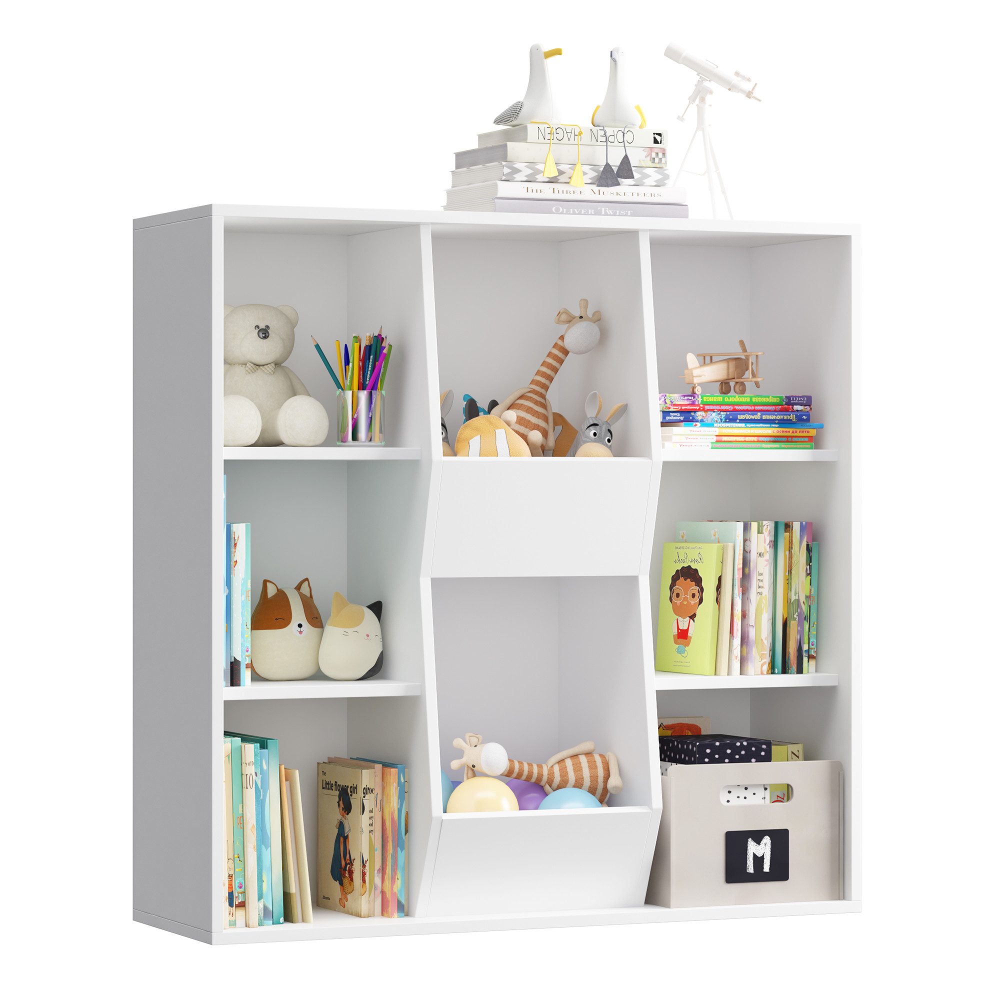 radelldar Kinderregal Bücherregal Kinder Spielzeugregal, mit 8 offenes Fäch günstig online kaufen