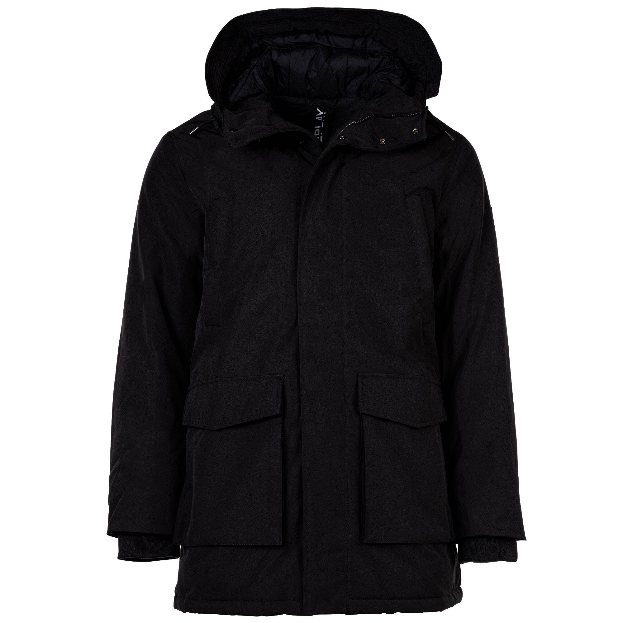 Replay Steppjacke Herren Parka - Jacke, gefüttert, 3-lagig Schwarz