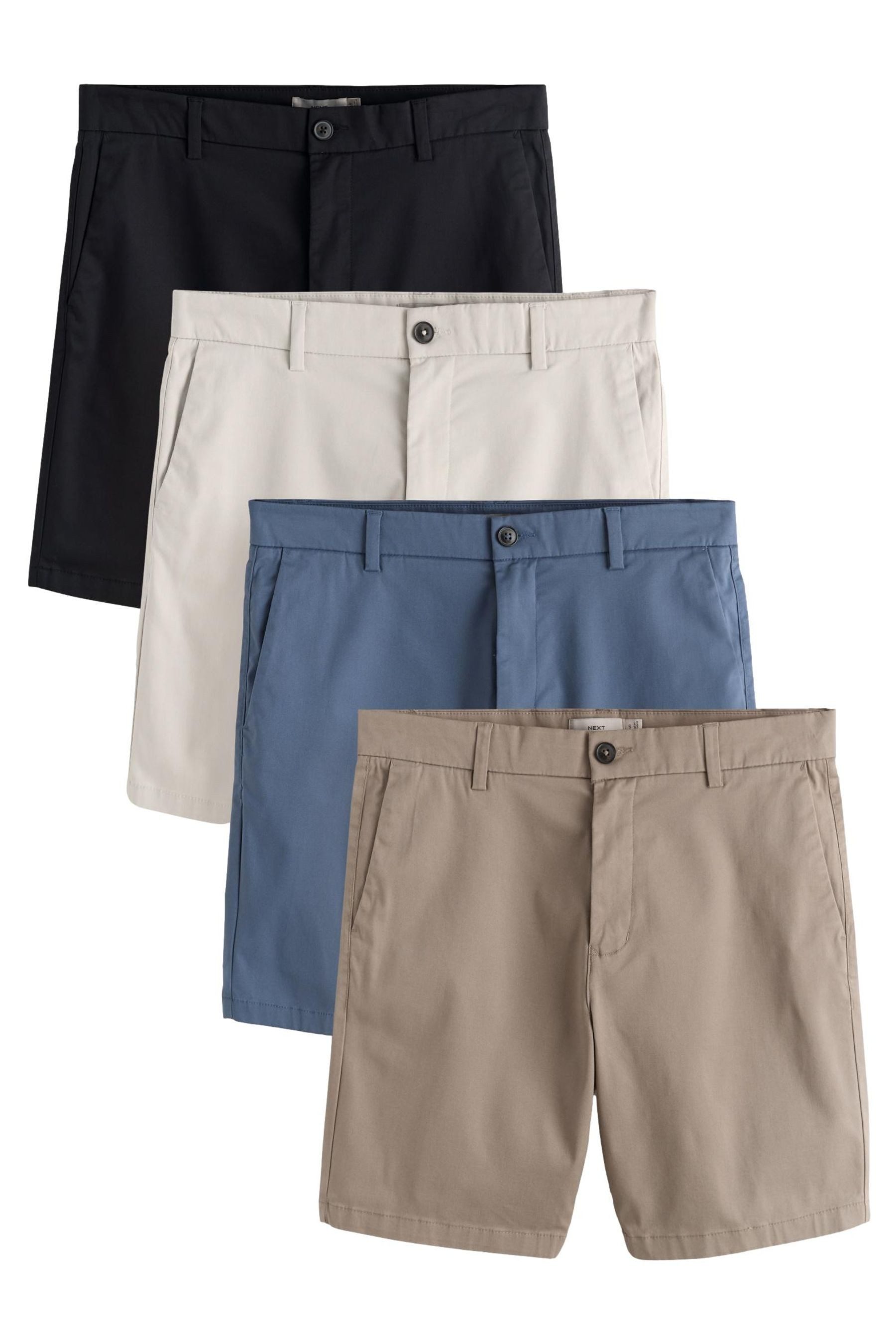 Next Shorts Slim Fit Stretch-Chinoshorts, 4er-Pack (4-tlg)