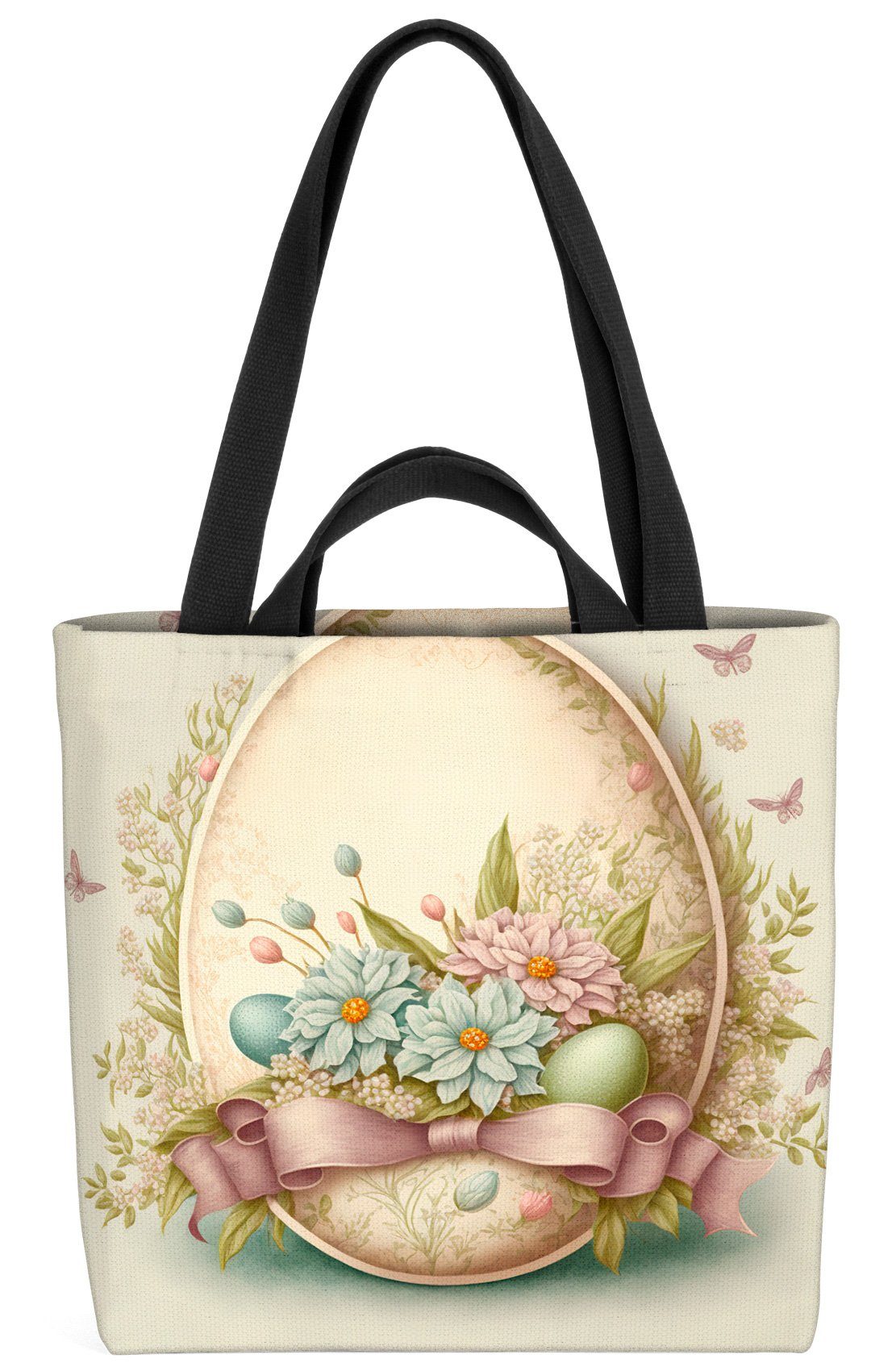 (1-tlg), Einkaufstasche Tasche Osterei Shopper VOID Deko Ostern Blumen Bag Henkeltasche