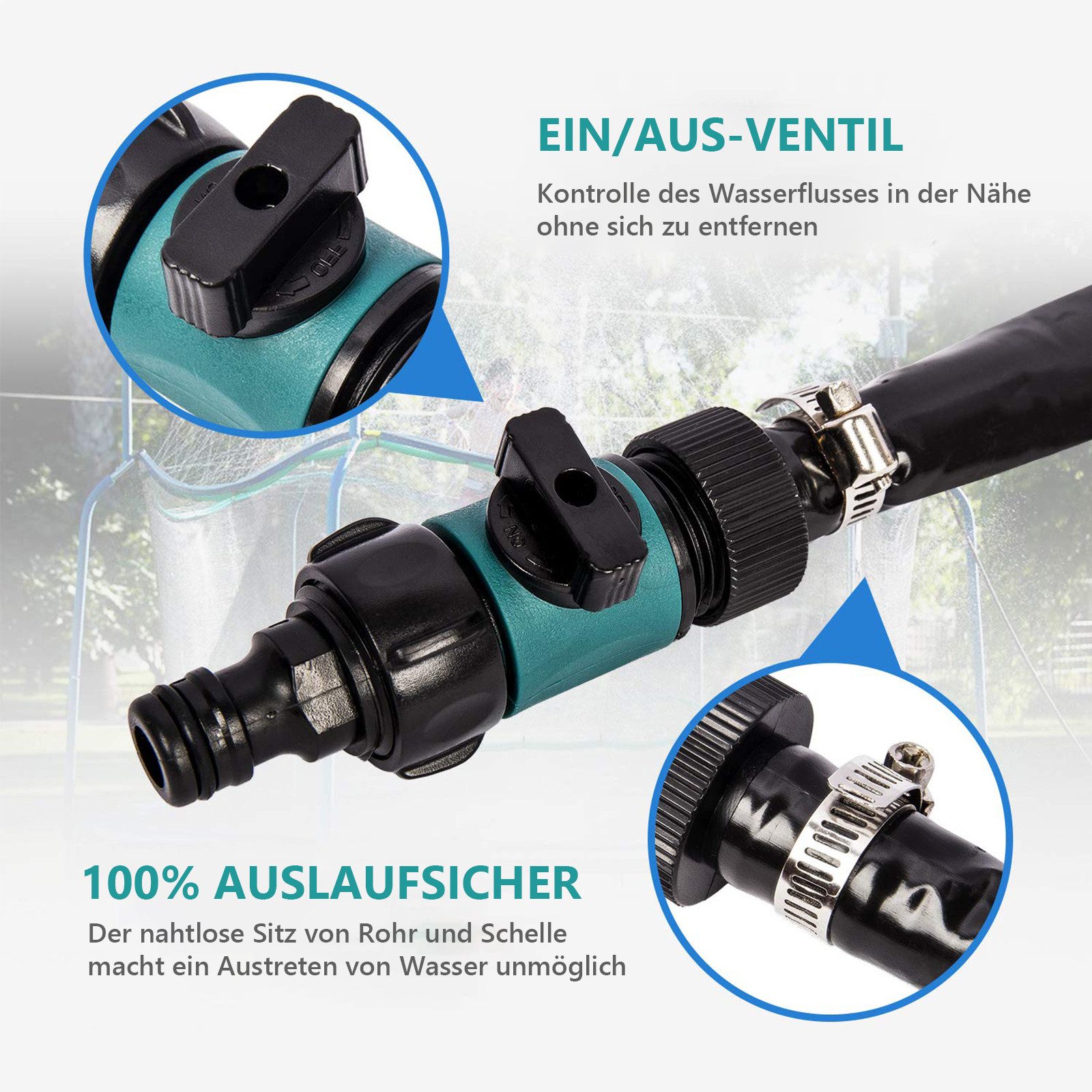Rosnek Spiel-Wassersprenkler Trampolin Sprinkler Sprühschlauch Garten günstig online kaufen