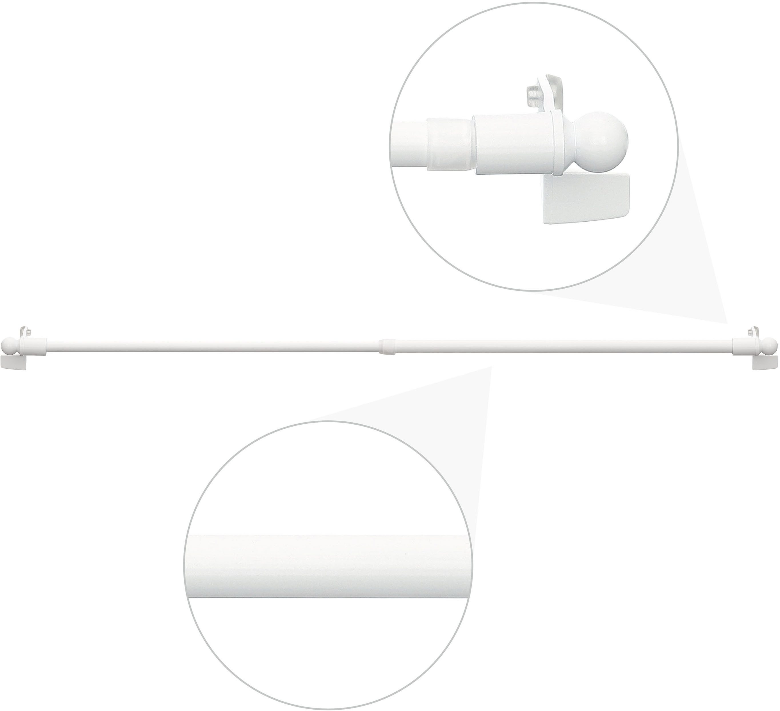 Good Life Scheibenstange FINA, 1-läufig, ausdrehbar, ohne Bohren, geklemmt, Aluminium, Klemmfix - ohne bohren, ausziehbar